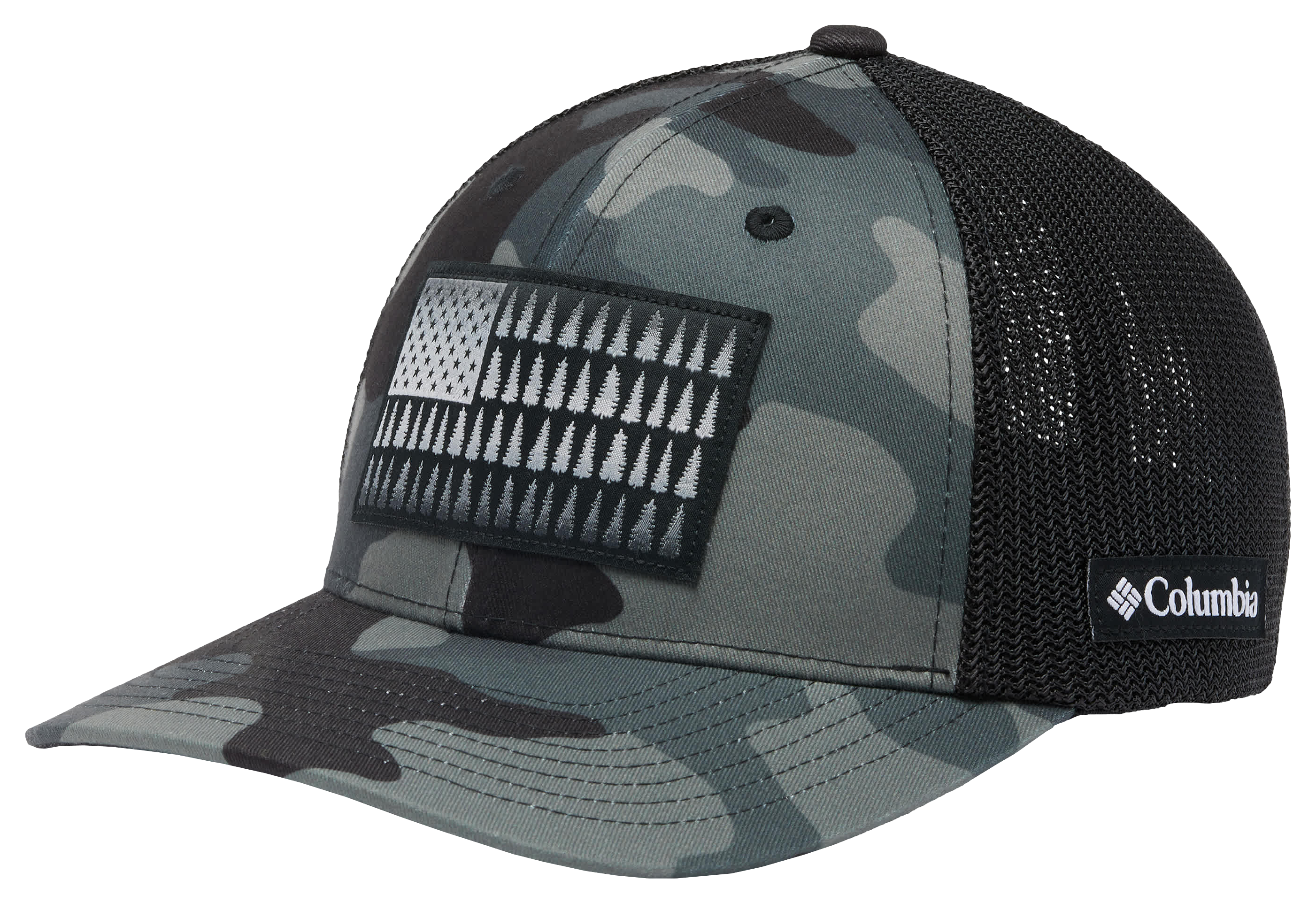 Image of Columbia Mesh Tree Flag Ball Cap - Black Mod Camo - S/M