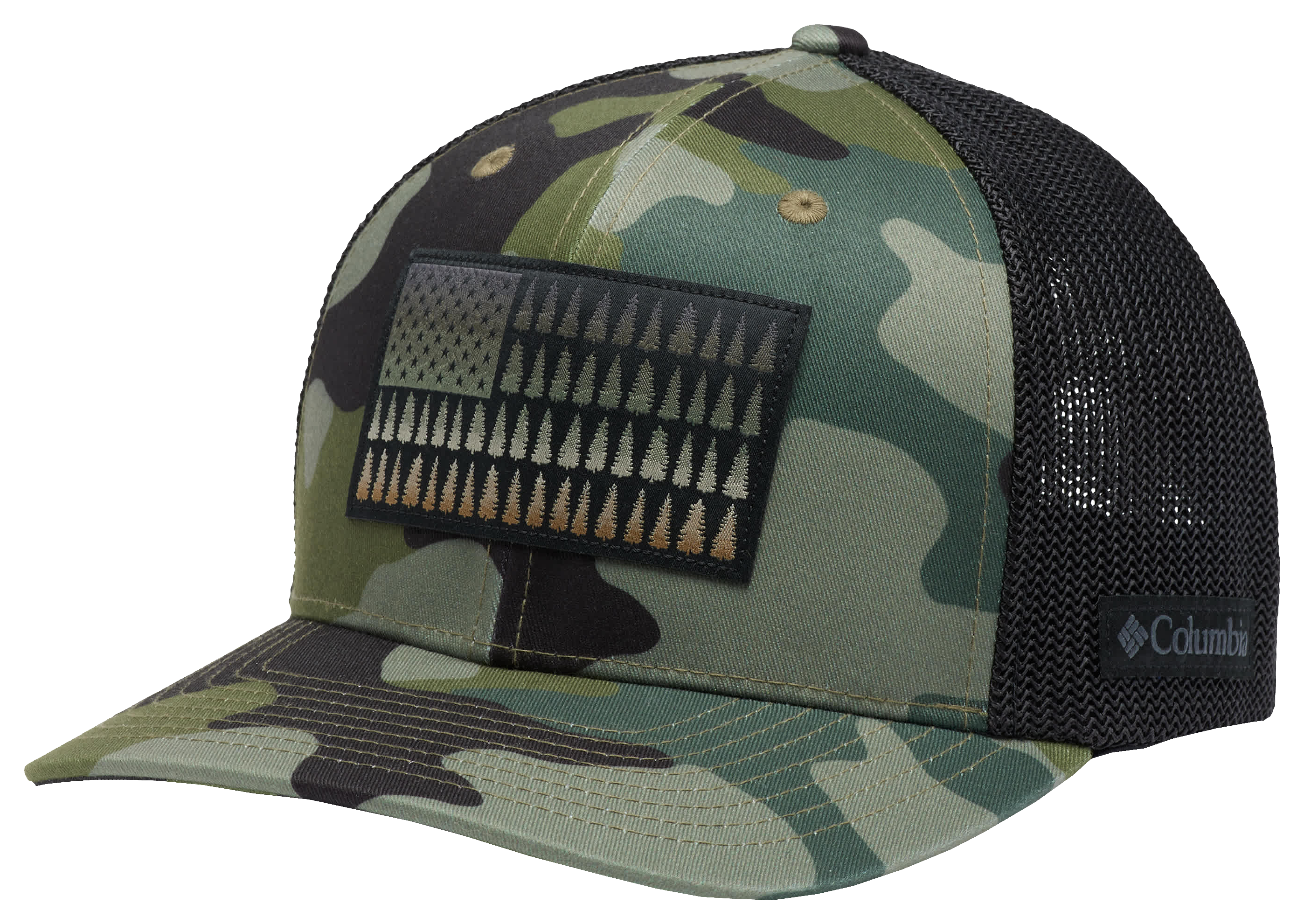 Image of Columbia Mesh Tree Flag Ball Cap - Stone Green Mod Camo - S/M