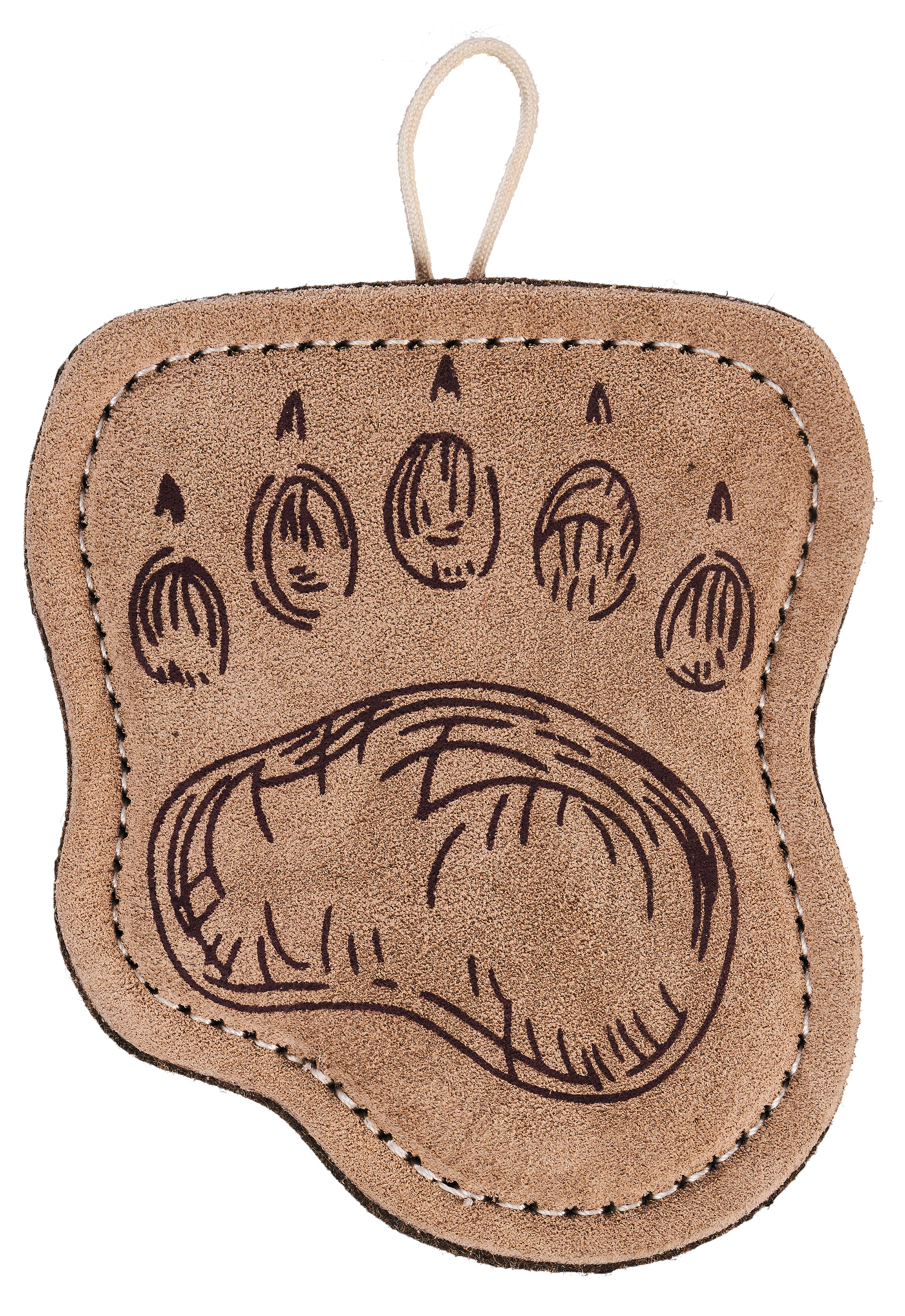 Image of Bass Pro Shops Leather Wool Bear Print Dog Chew Toy