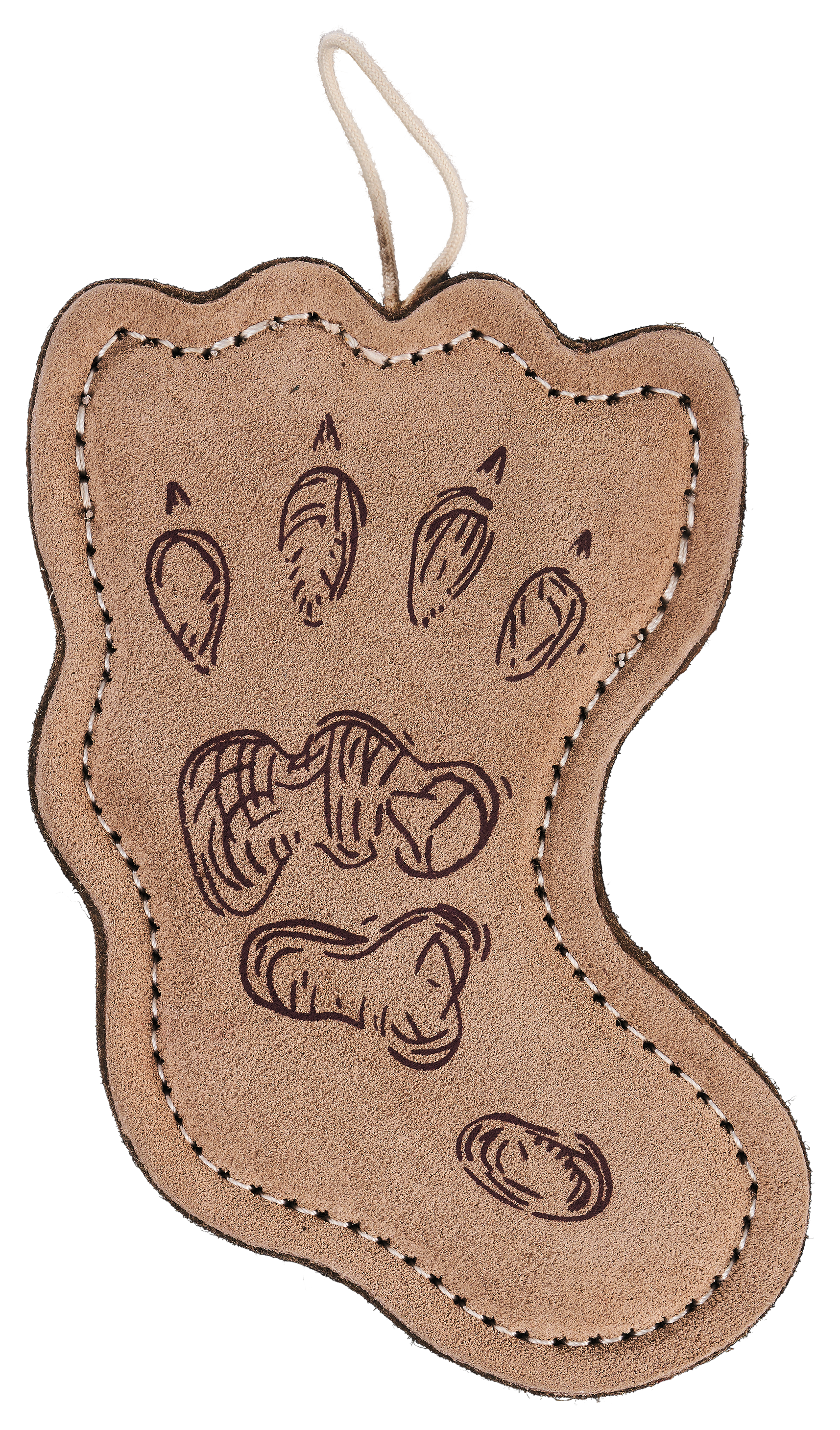 Image of Bass Pro Shops Leather Wool Opossum Print Dog Chew Toy