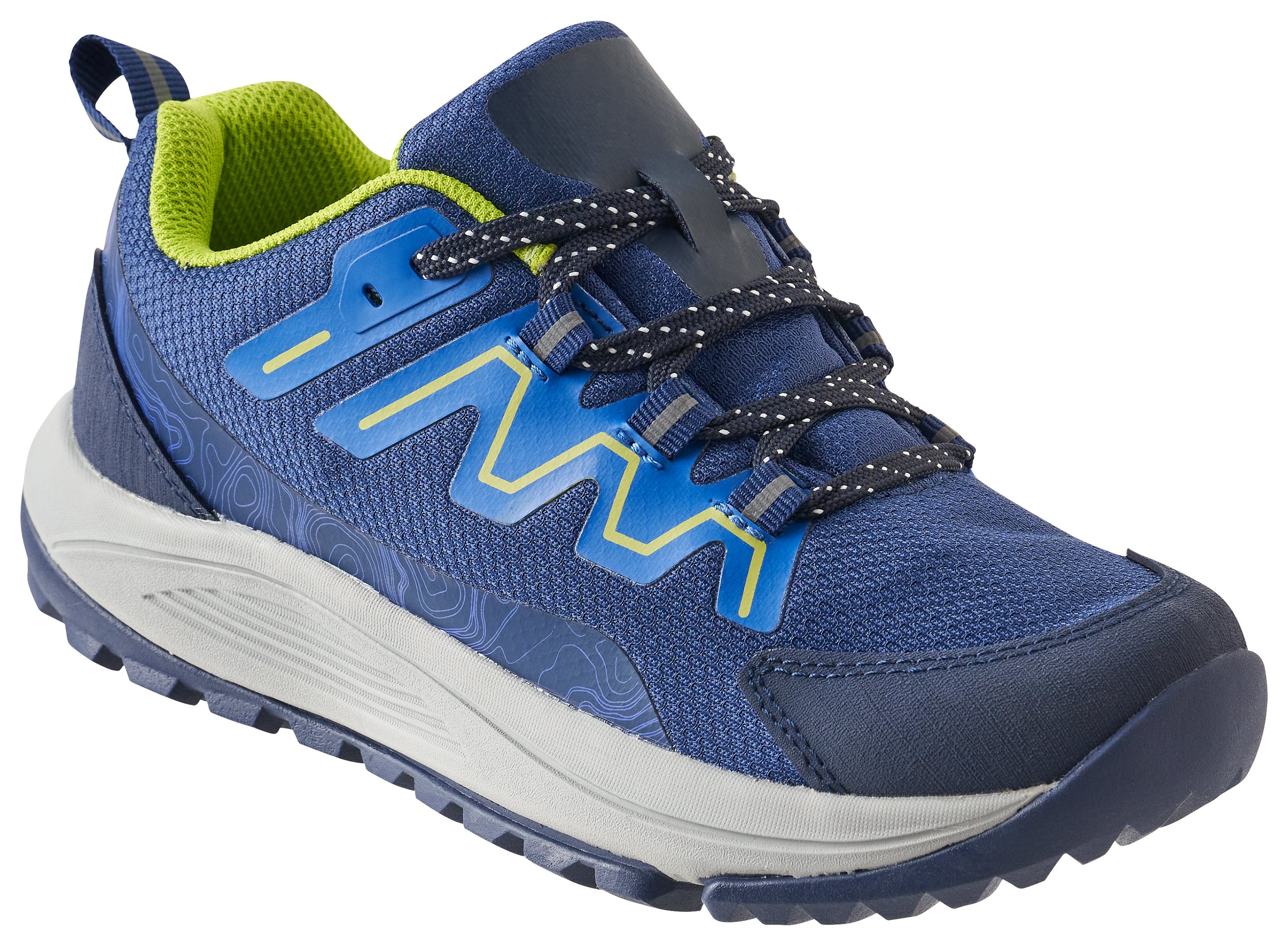 Image of Outdoor Kids Trail Cat Sneakers for Boys - Blue/Lime - 3 Kids