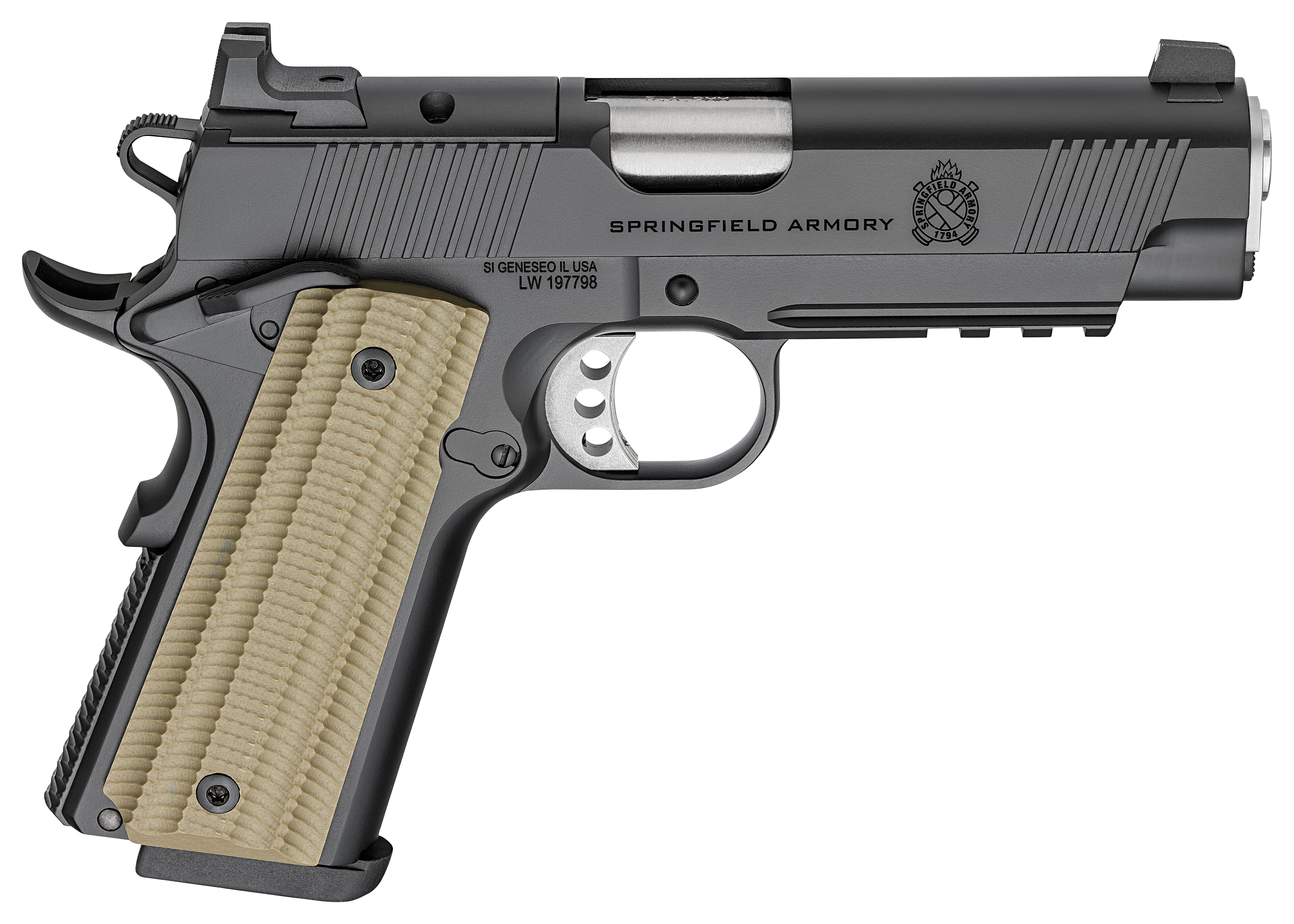 Springfield Armory 1911 Operator AOS SemiAuto Pistol  9mm  425  Black  9 Rounds