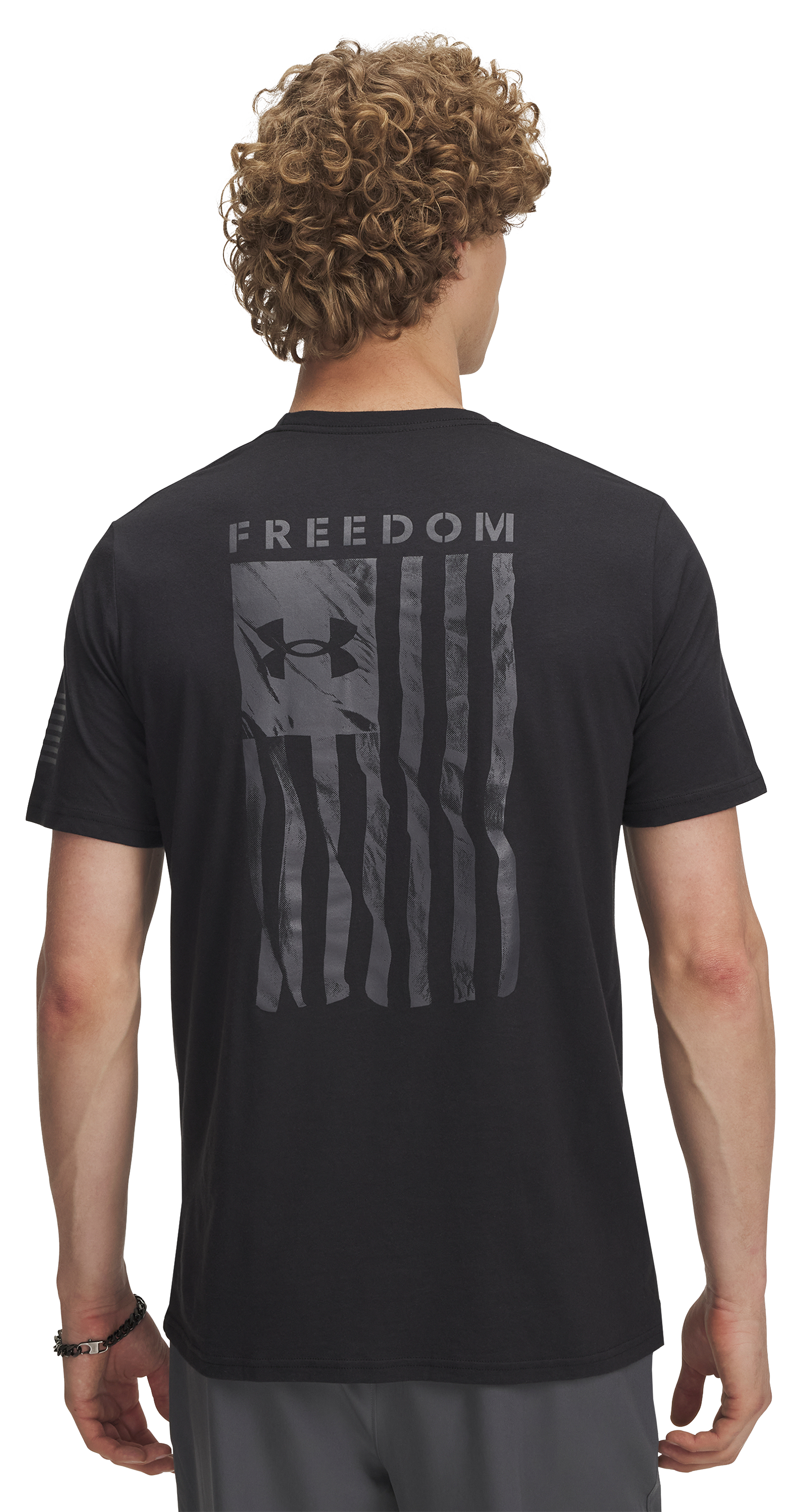 Image of Under Armour Freedom Flag Graphic Short-Sleeve T-Shirt for Men - Black - 2XL