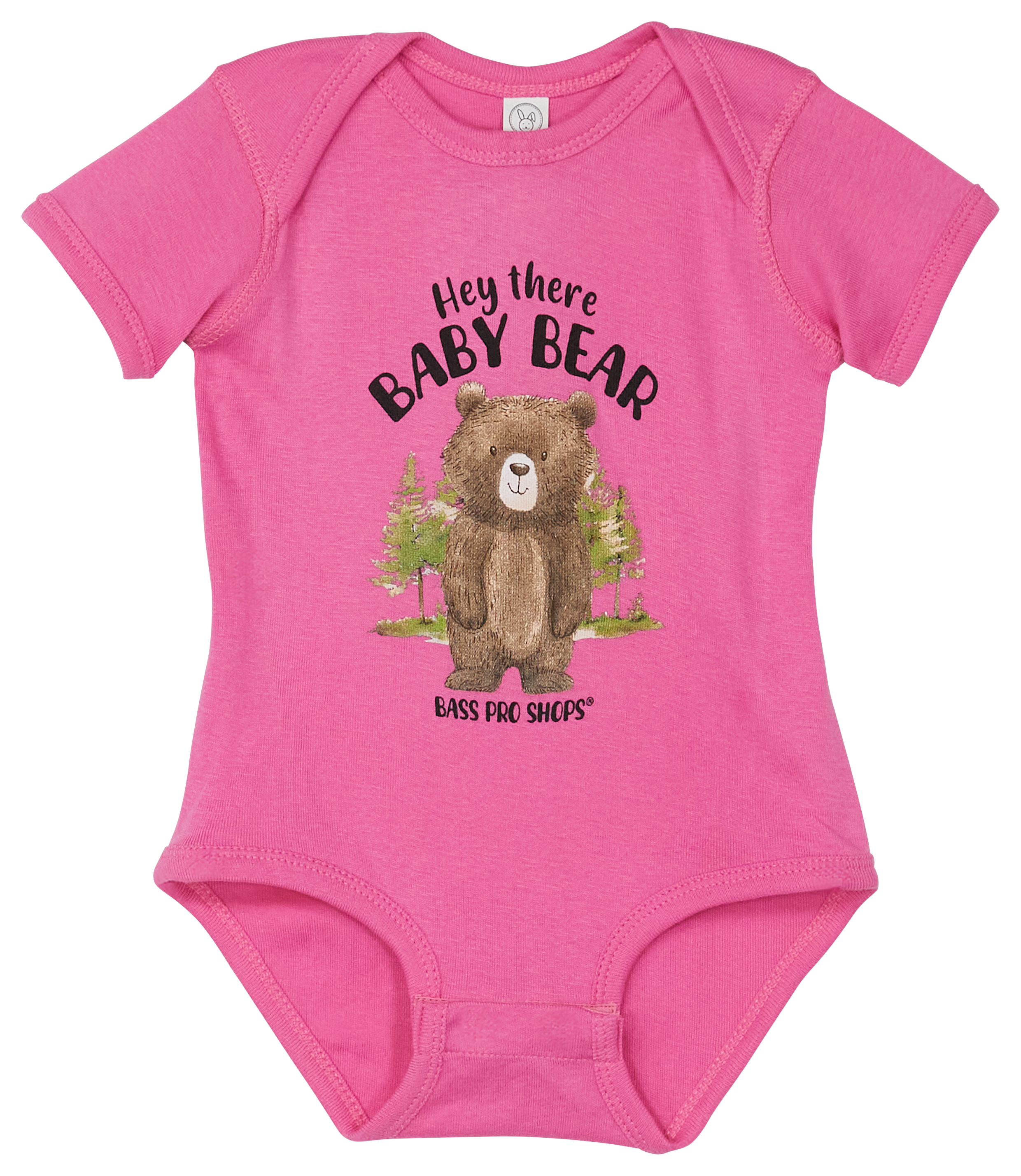 Image of Bass Pro Shops Hey There Baby Bear Short-Sleeve Bodysuit for Babies - Raspberry - 12 Months