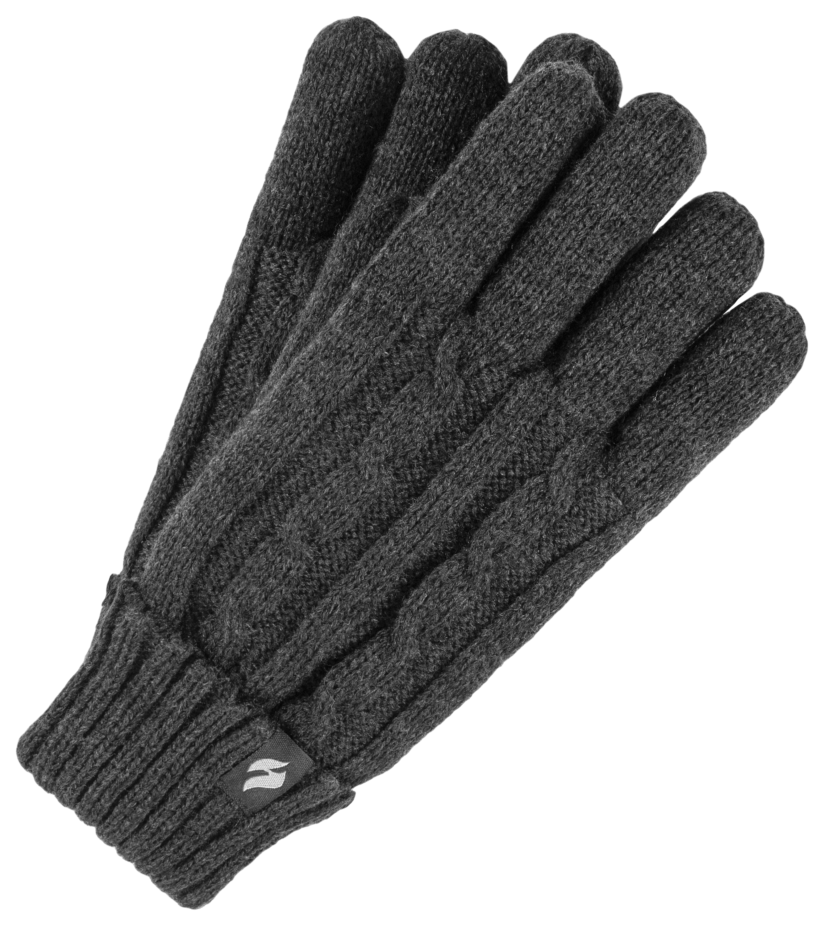 Image of Heat Holders Amelia Twist Cable Knit Gloves for Ladies - Dark Grey - S/M