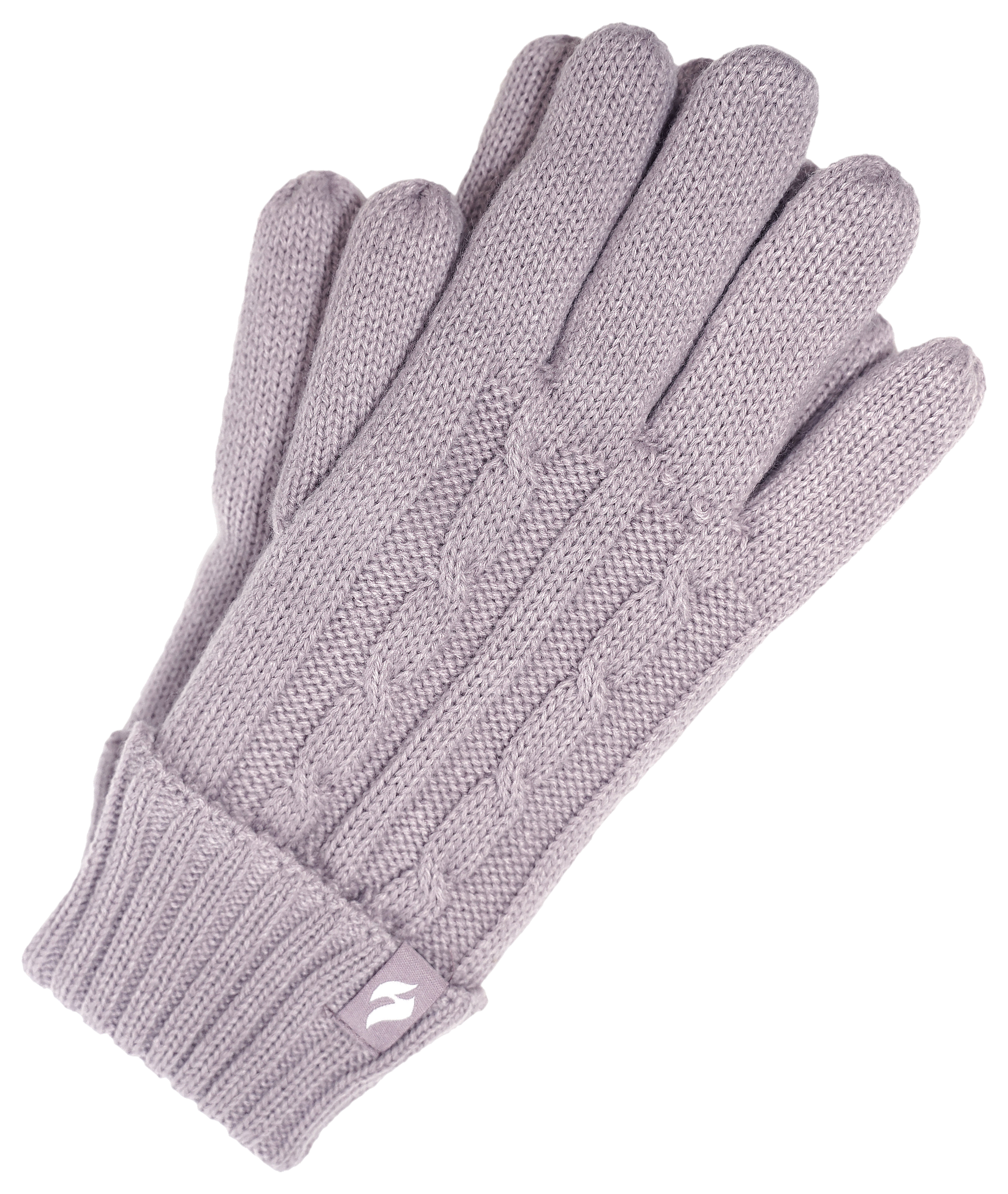 Image of Heat Holders Amelia Twist Cable Knit Gloves for Ladies - Lilac - L/XL