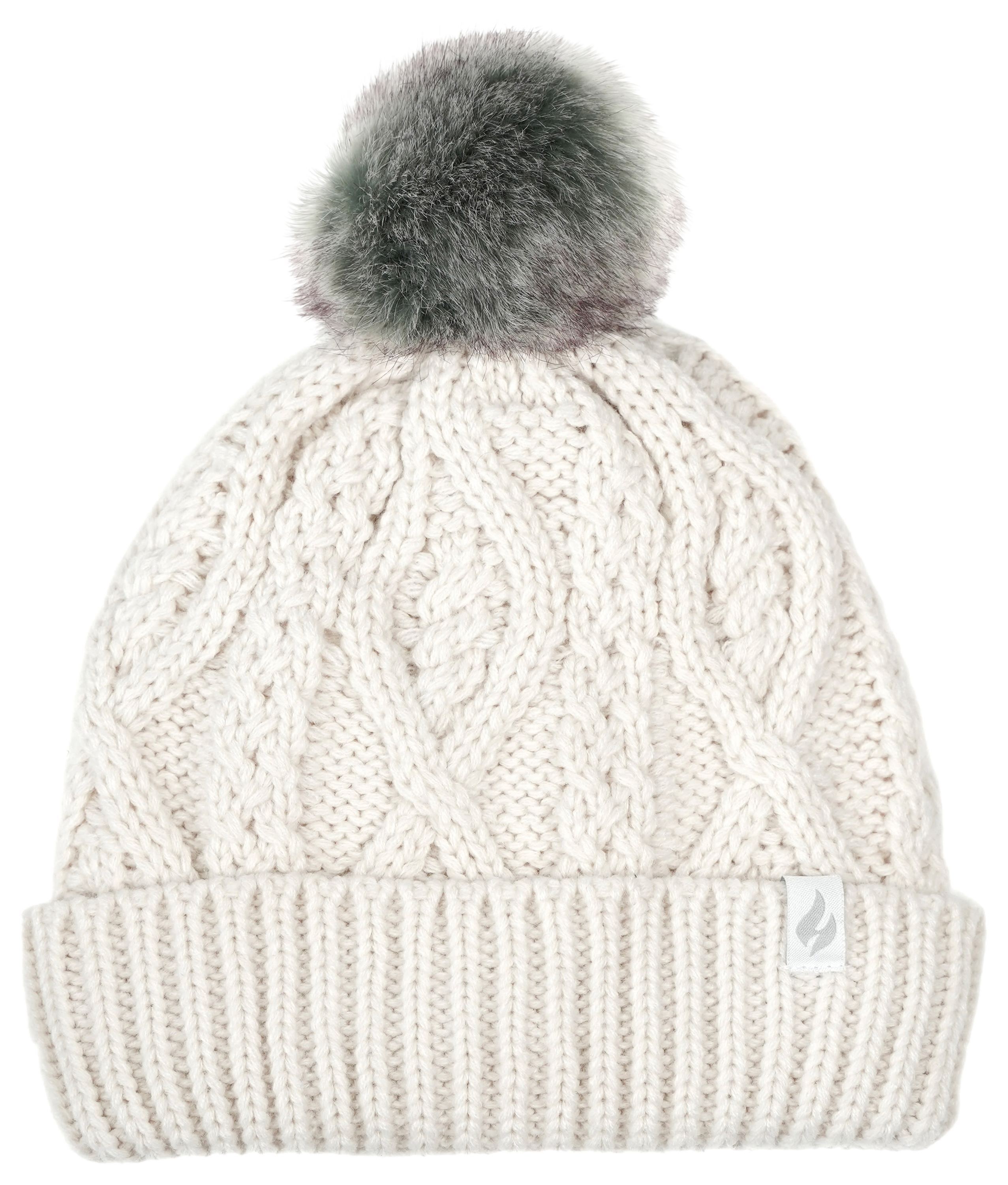 Image of Heat Holders Brina Cable Knit Pom-Pom Beanie Hat for Ladies - Buttercream