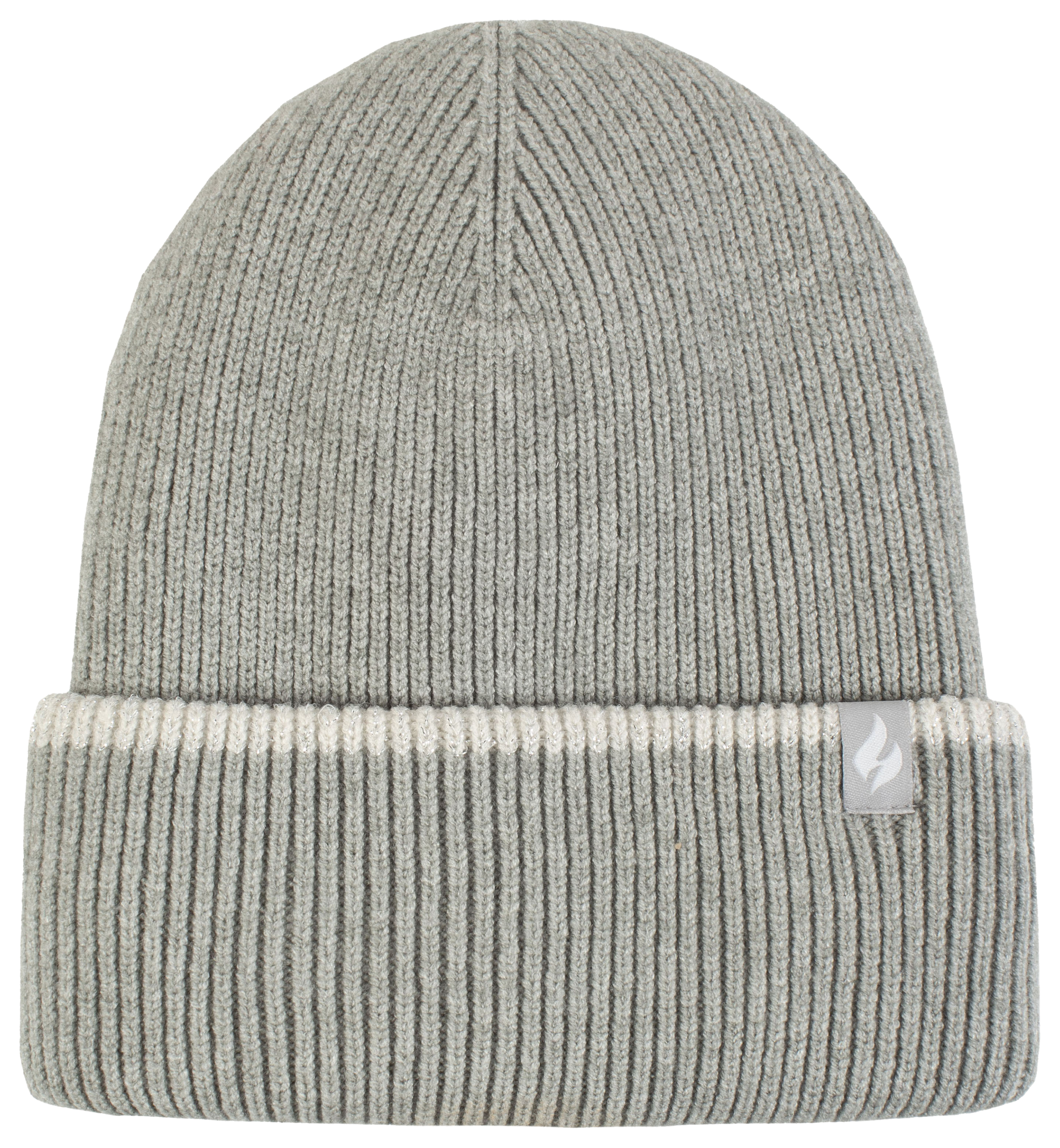 Image of Heat Holders Teton Lurex Stripe Roll-Up Hat for Ladies - Light Grey