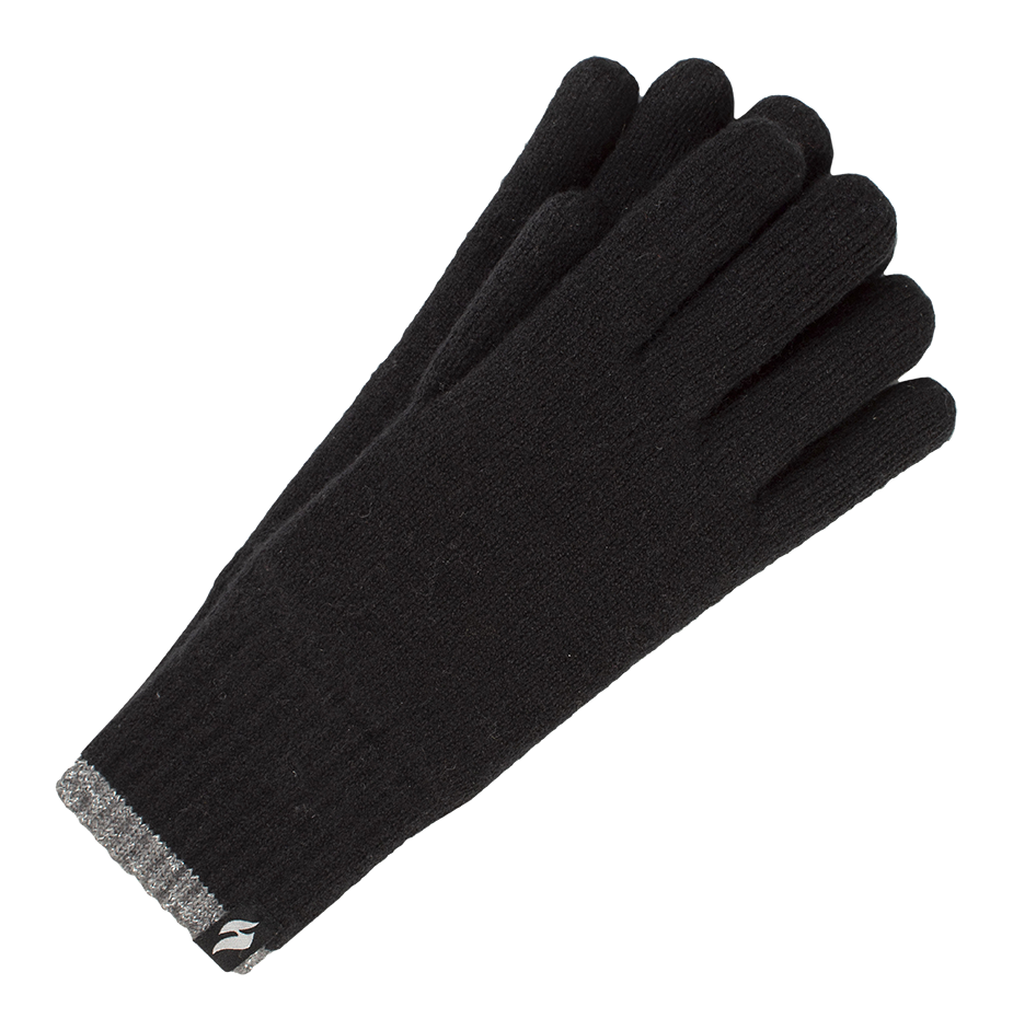 Image of Heat Holders Torrey Lurex Stripe Gloves for Ladies - Black - L/XL