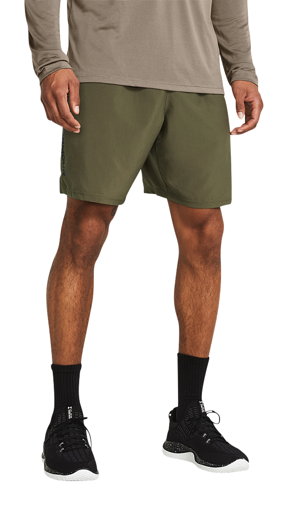 Image of Under Armour Tech Woven Wordmark Shorts - Marine OD Green