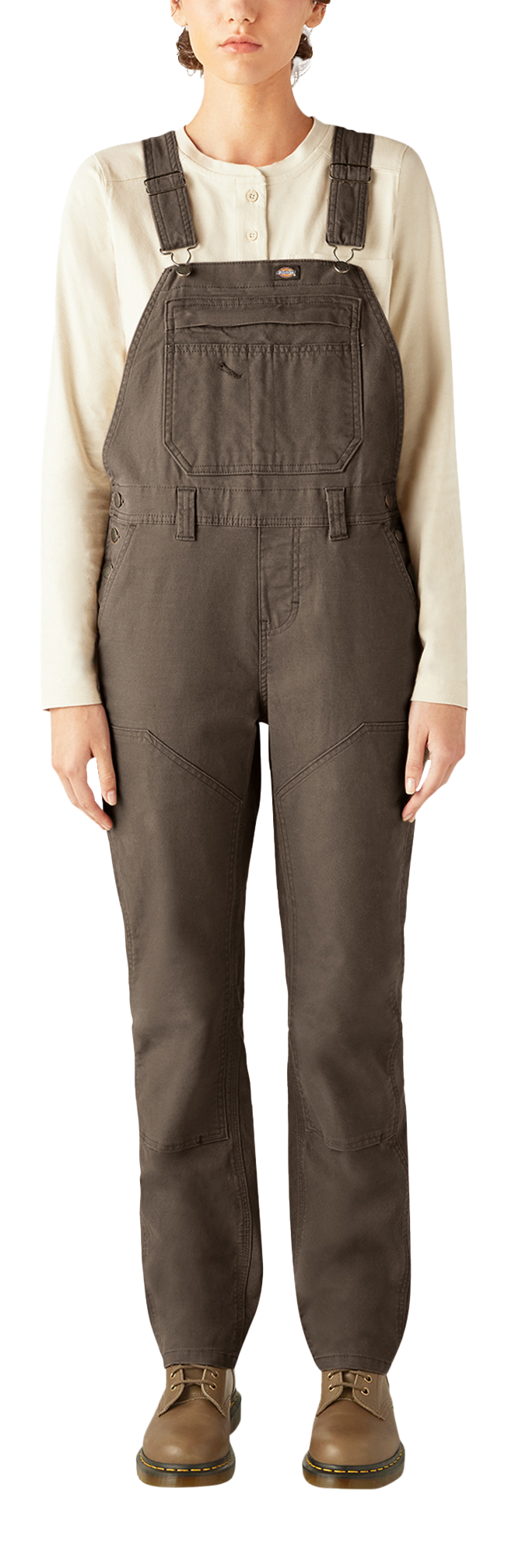 Dickies Double-Front Bib Overalls for Ladies - Mushroom - - Regular