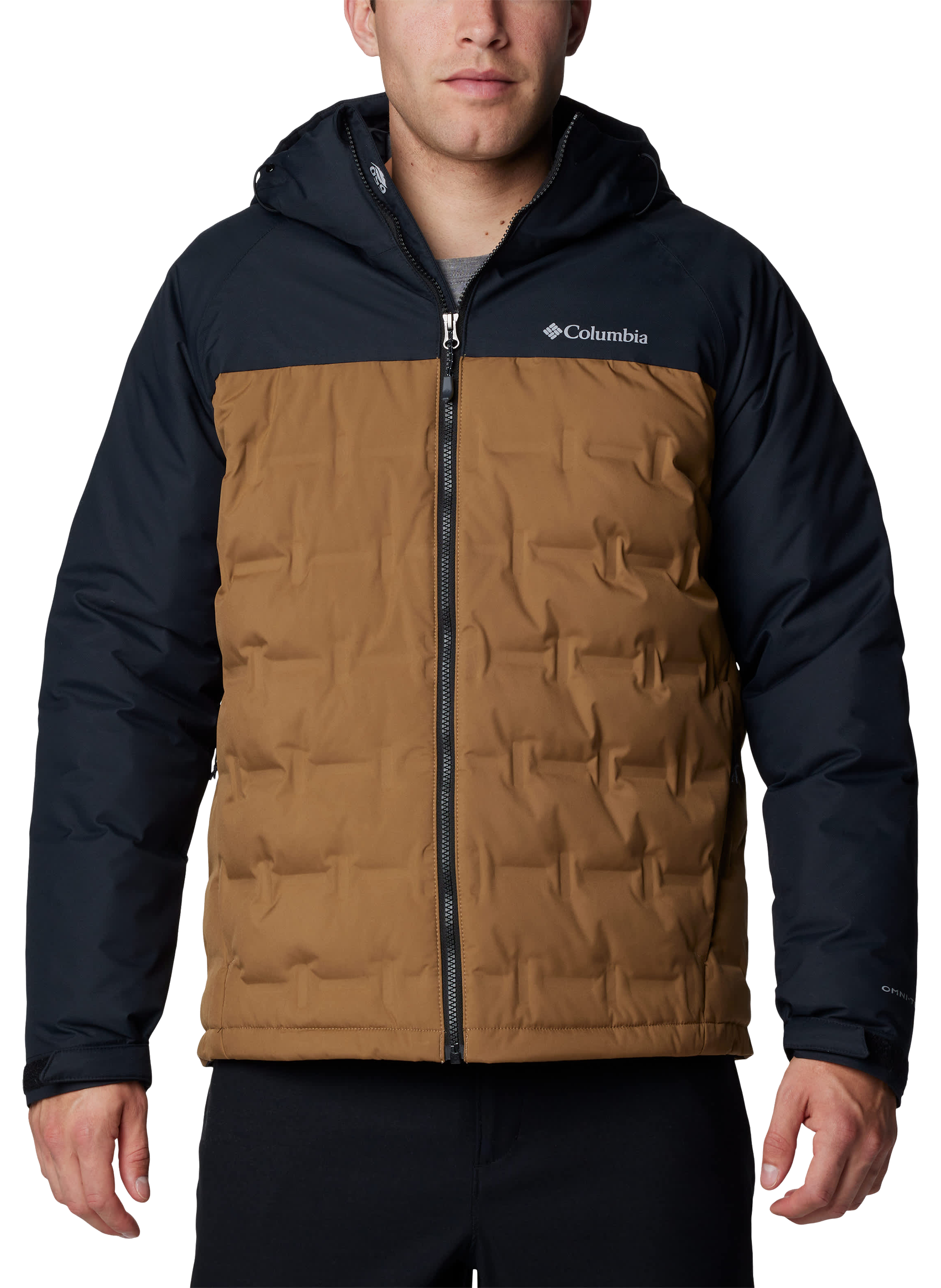 Image of Columbia Grand Trek III Full-Zip Down Hooded Jacket for Men - Delta/Black - M