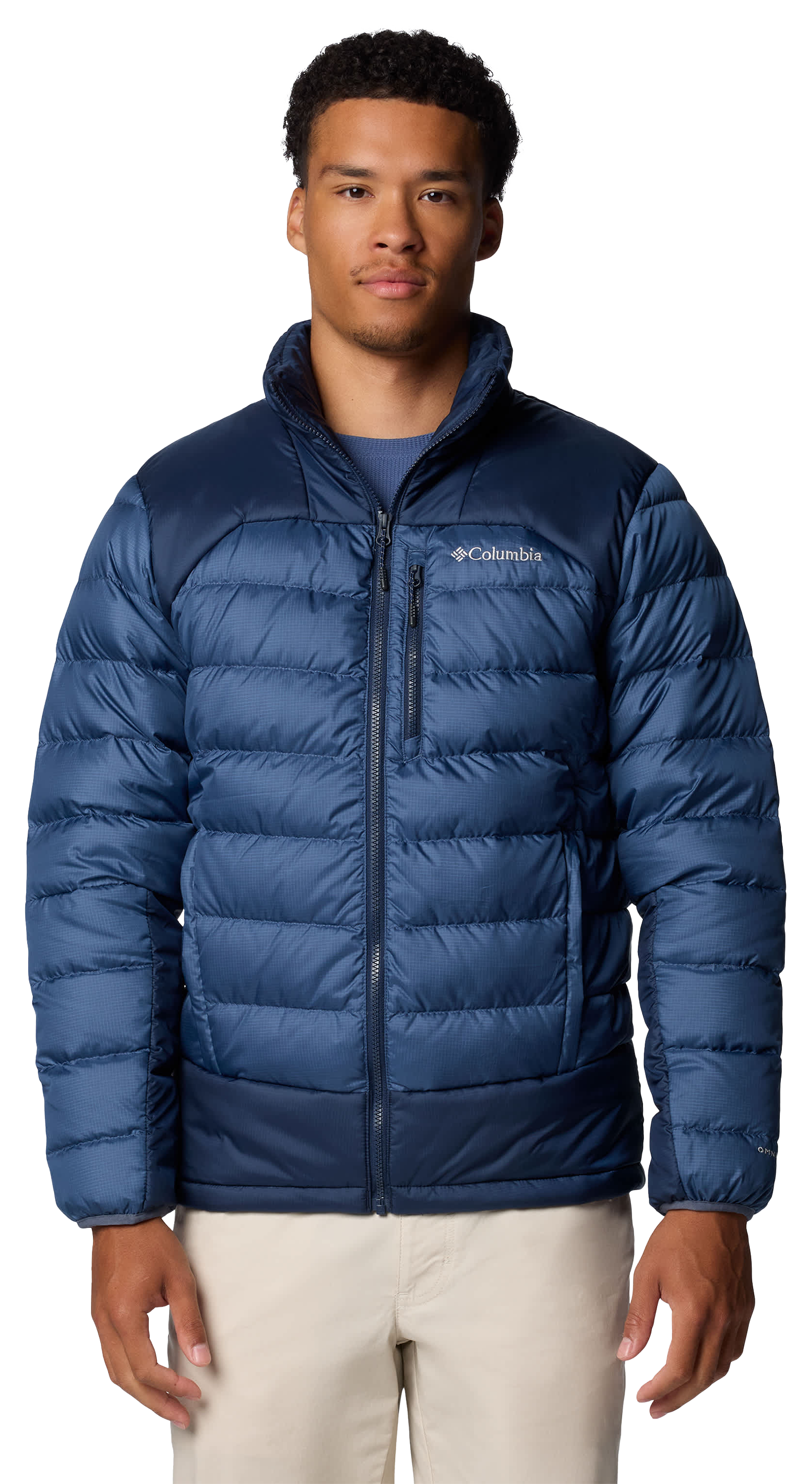 Image of Columbia Autumn Park II Full-Zip Down Jacket for Men - Dark Mountain/Collegiate Navy - M