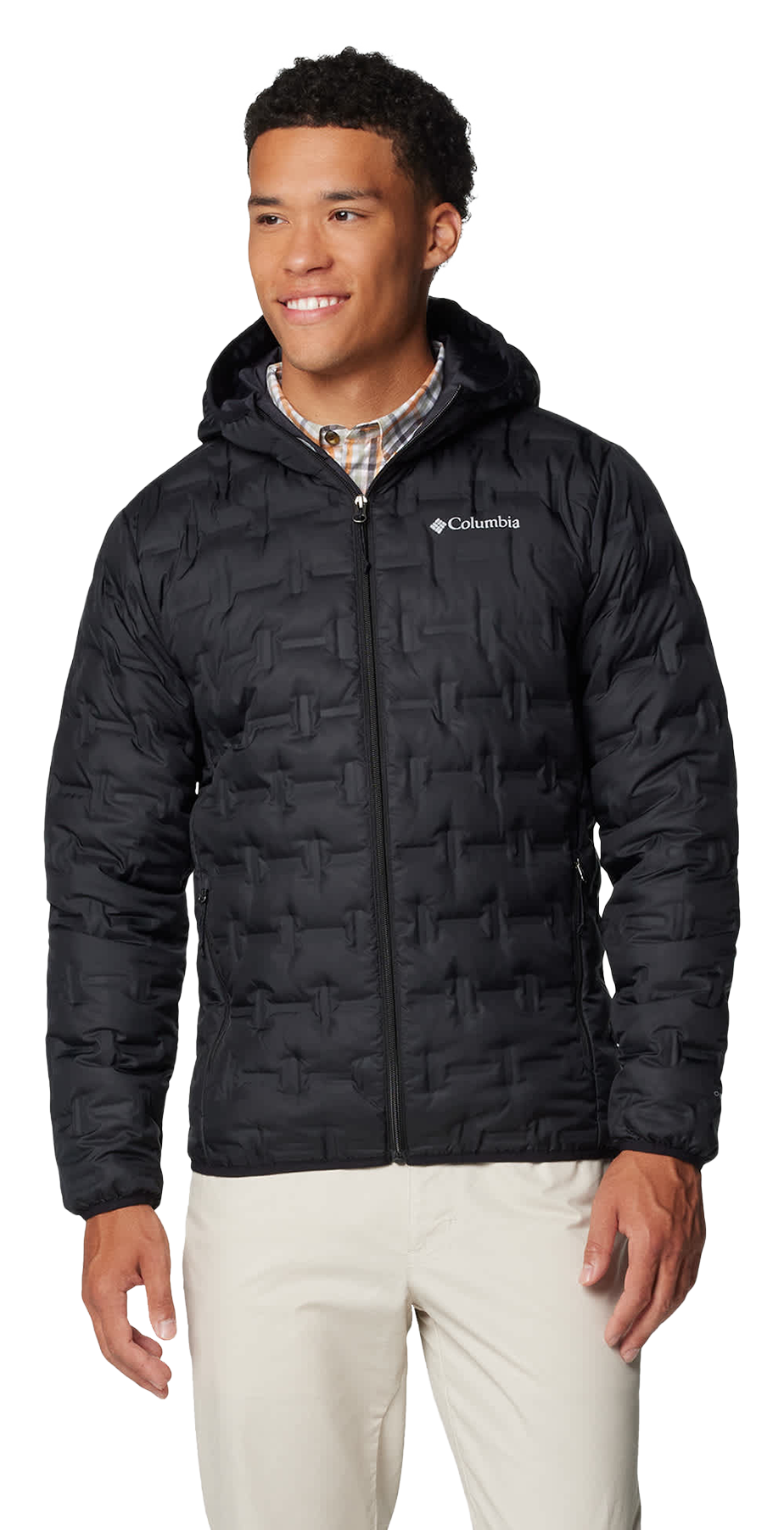 Image of Columbia Delta Ridge II Hooded Full-Zip Down Jacket for Men - Black - XXL