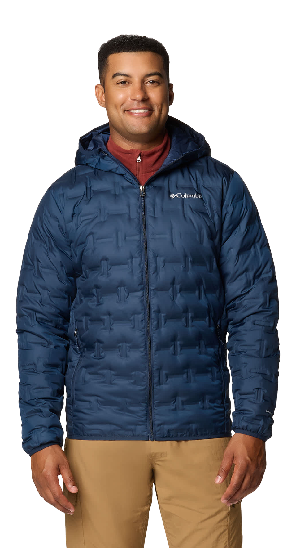 Image of Columbia Delta Ridge II Hooded Full-Zip Down Jacket for Men - Collegiate Navy - L