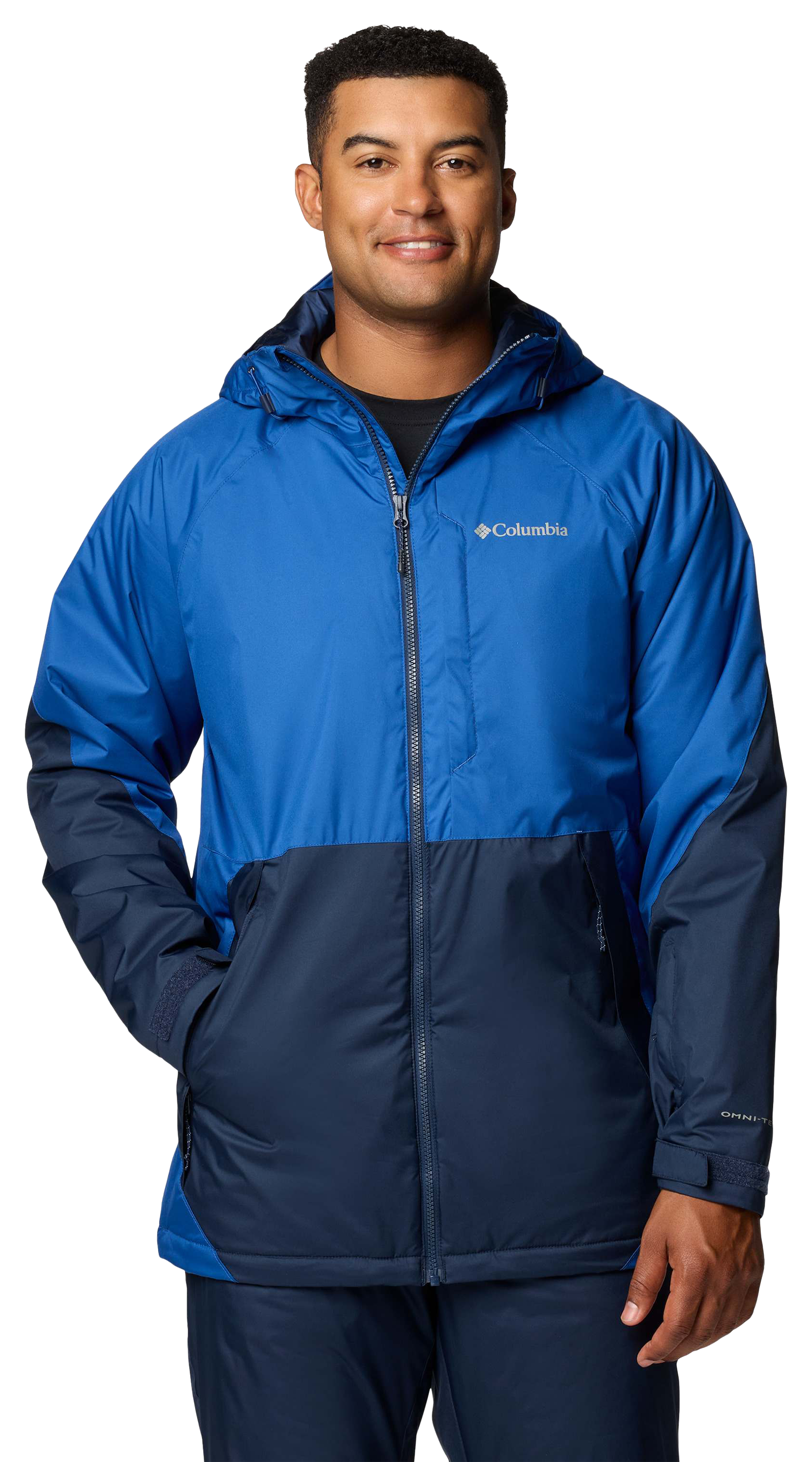 Image of Columbia Snowy Summit Full-Zip Hooded Jacket for Men - Mountain Blue/Collegiate Navy - S