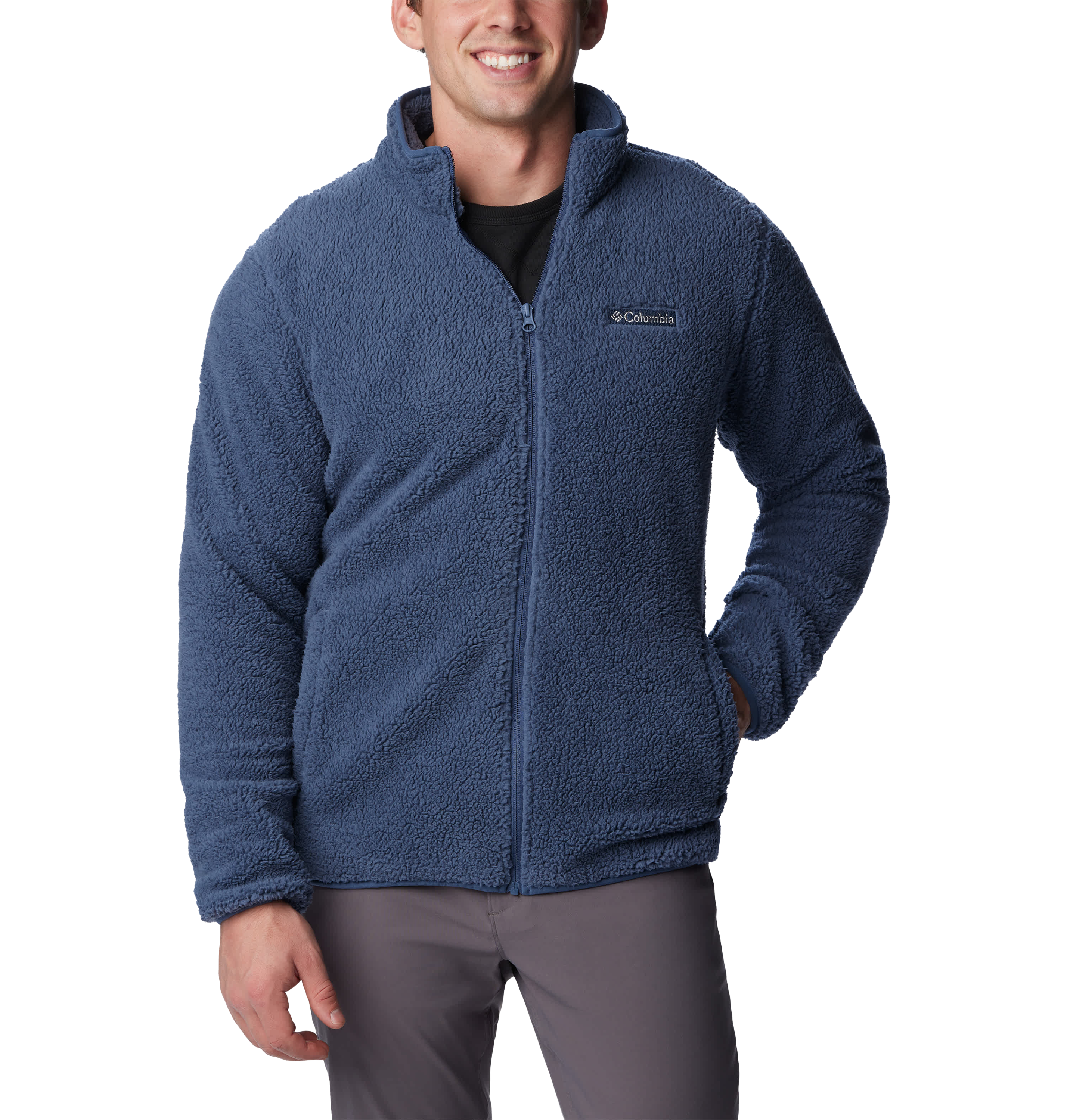 Image of Columbia Rugged Ridge III Sherpa Full-Zip Jacket for Men - Dark Mountain - S