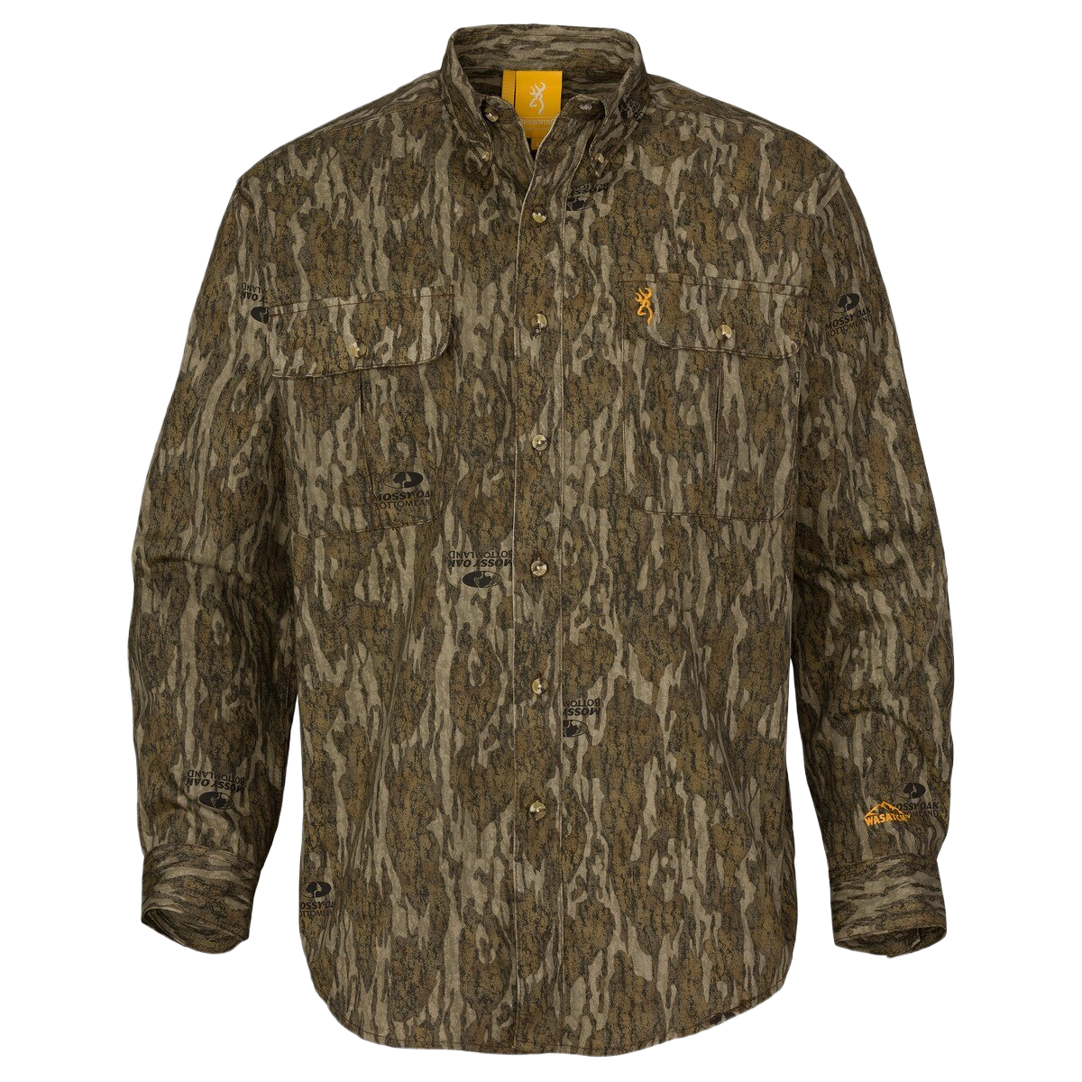 Image of Browning Wasatch-CB Button Up Long Sleeve Hunting Shirt - Mossy Oak Bottomland - M