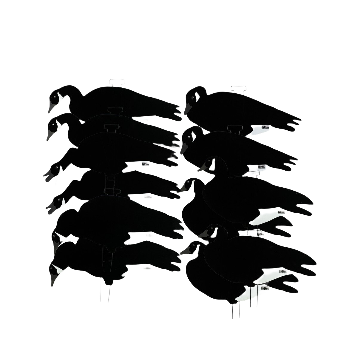 Image of GHG Pro Grade FFD Silhouette Canada Goose Decoys Black & White 12 Pack