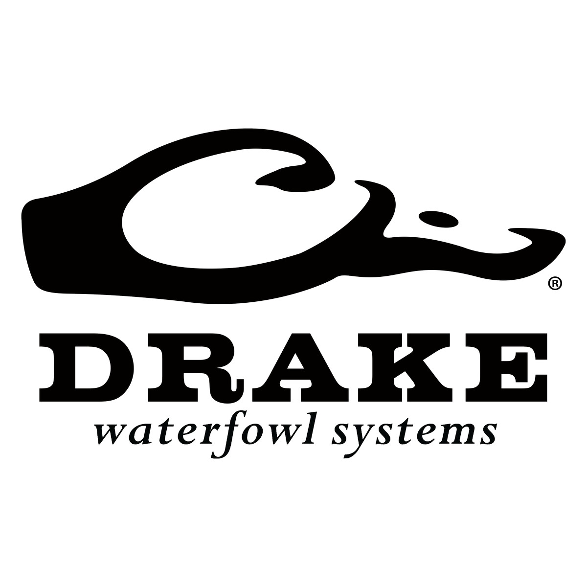 Image of Drake Decoy Trailer Decal Drake Head - Script Black