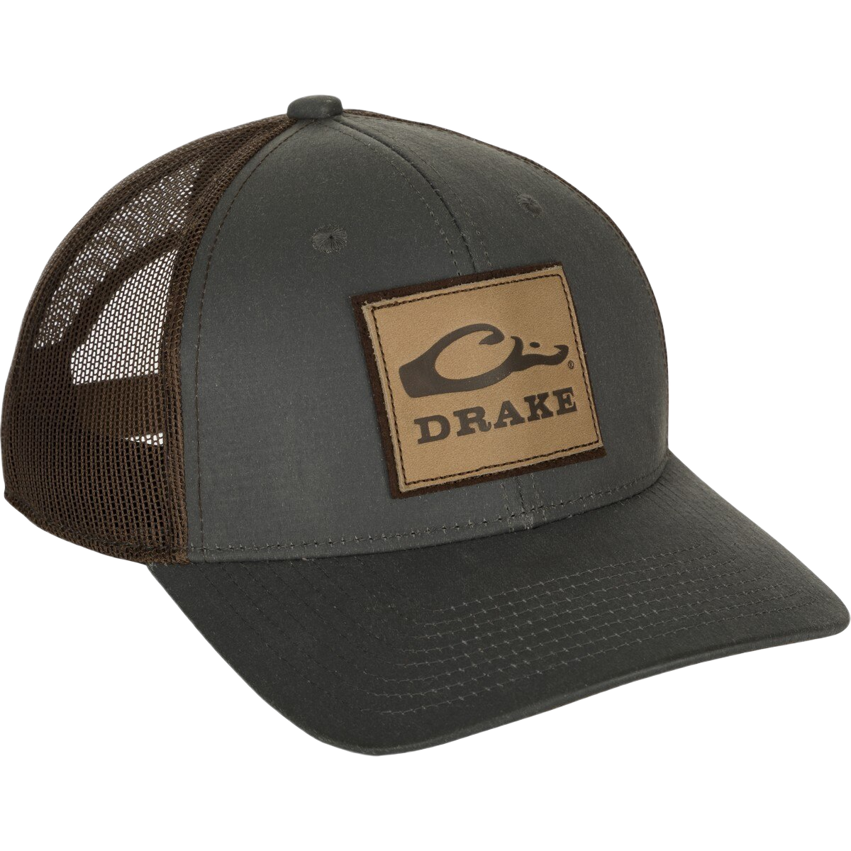Image of Drake Leather Patch Mesh Back Cap - Gray