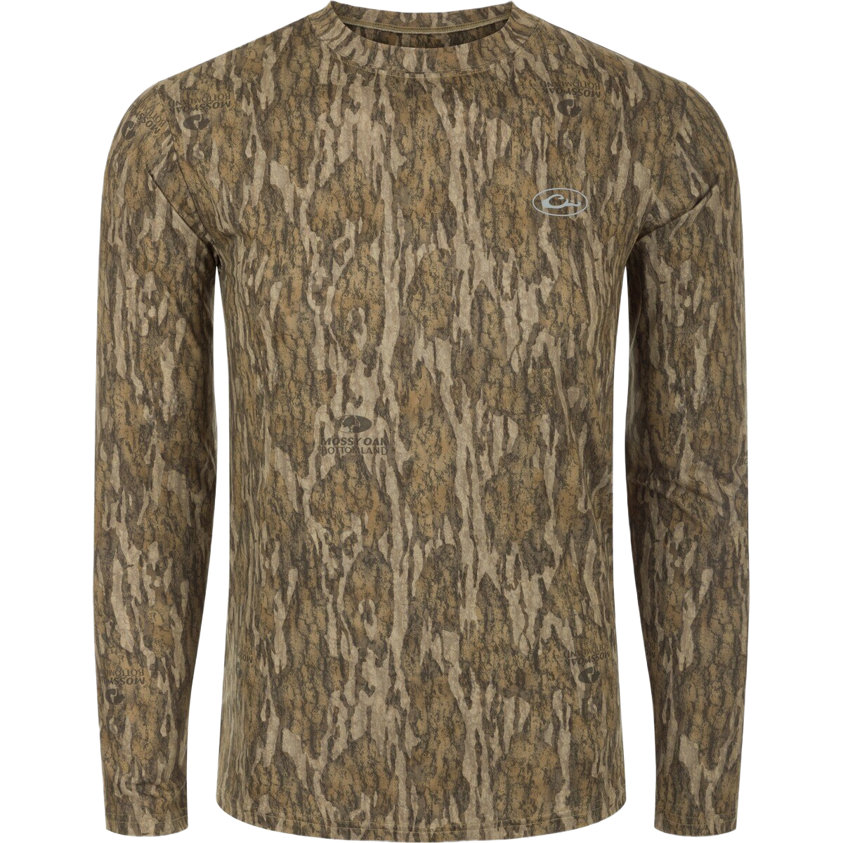 Image of Drake EST Performance Crew Long Sleeve Tee - Mossy Oak Bottomland