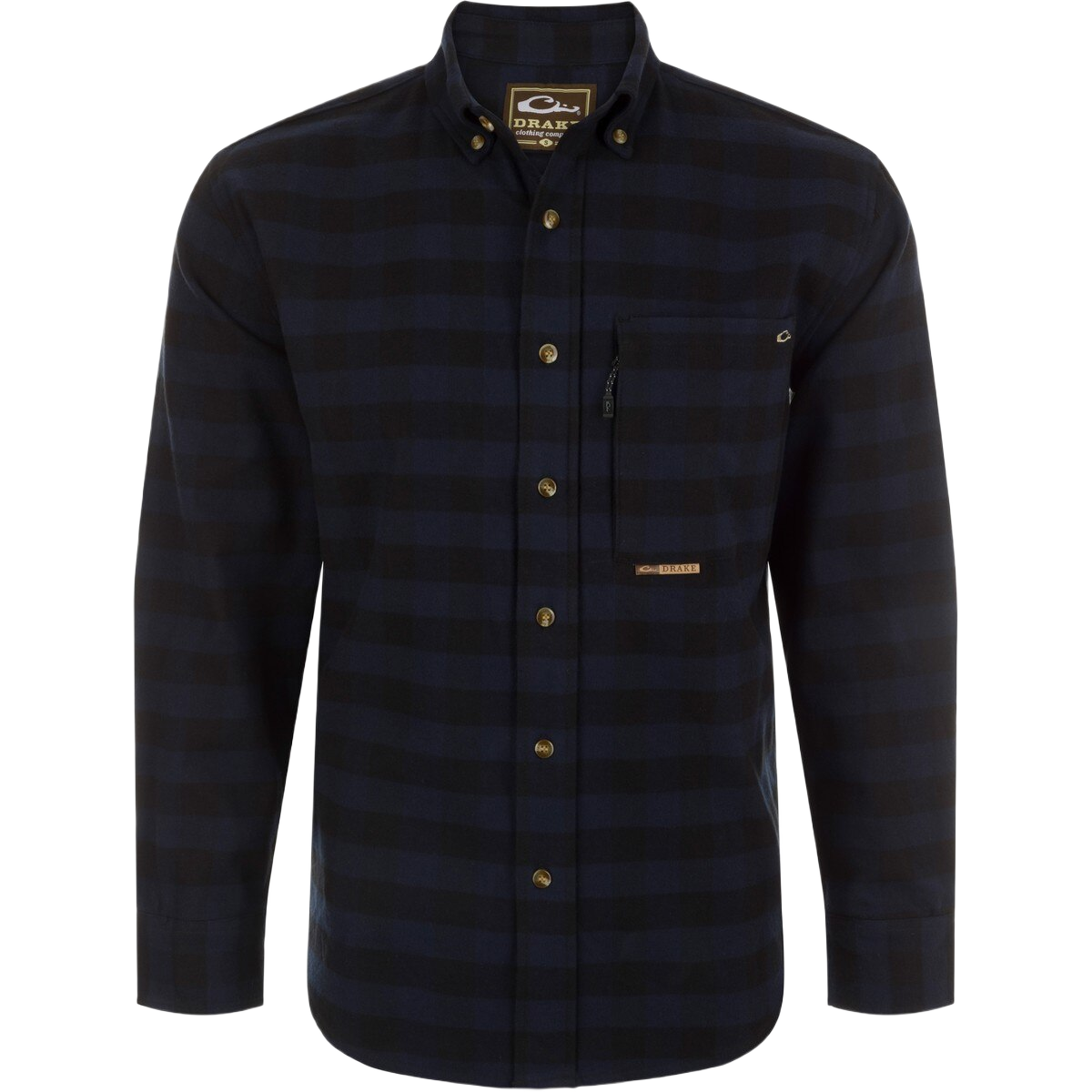 DRAKE Autumn Brushed Twill Buffalo Plaid Long Sleeve Shirt