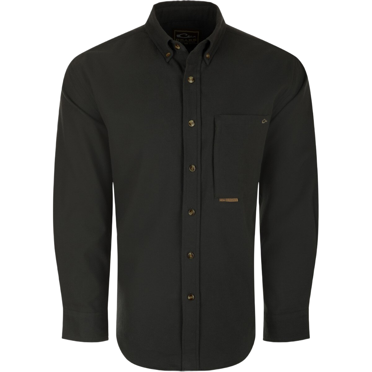Image of Drake Waterfowl Autumn Brushed Twill Long-Sleeve Shirt - Dark Shadow Grey - XXXL