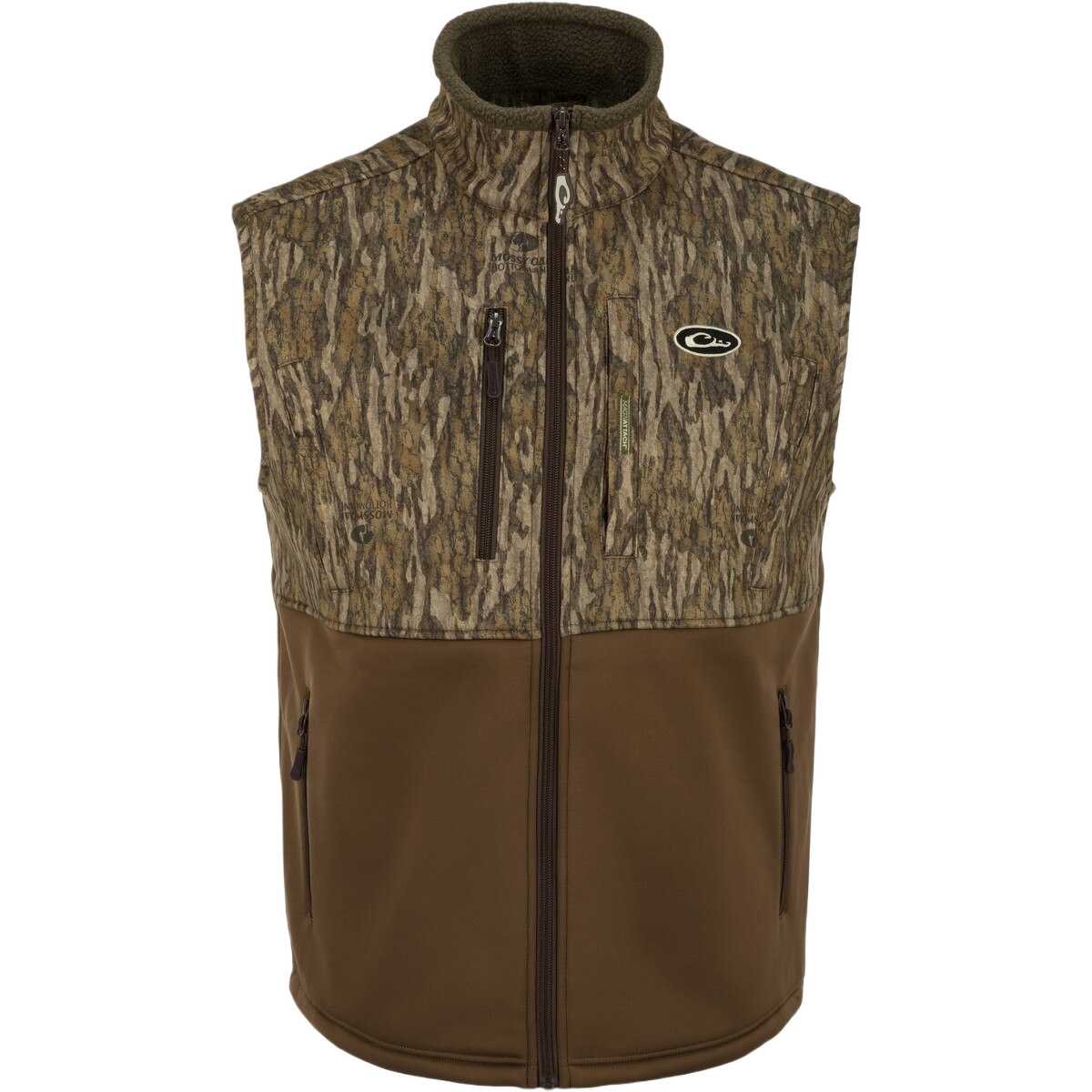 Image of Drake Hole Shot Windproof Eqwader Vest - Mossy Oak Bottomland