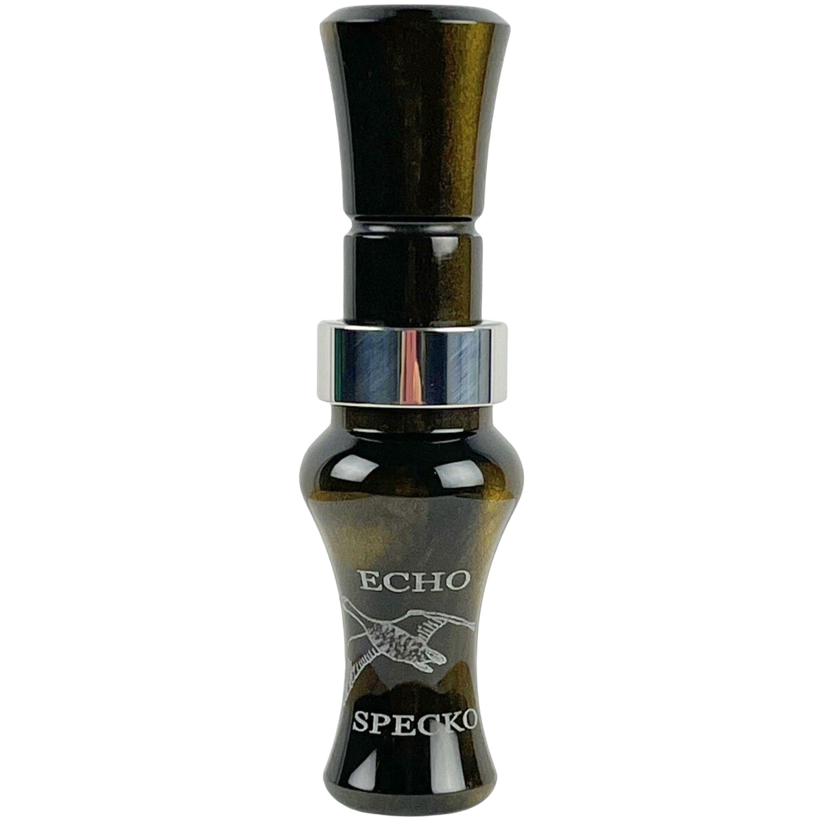 Image of Echo Acrylic Specko Single Reed Goose Call - Black/Gold Pearl
