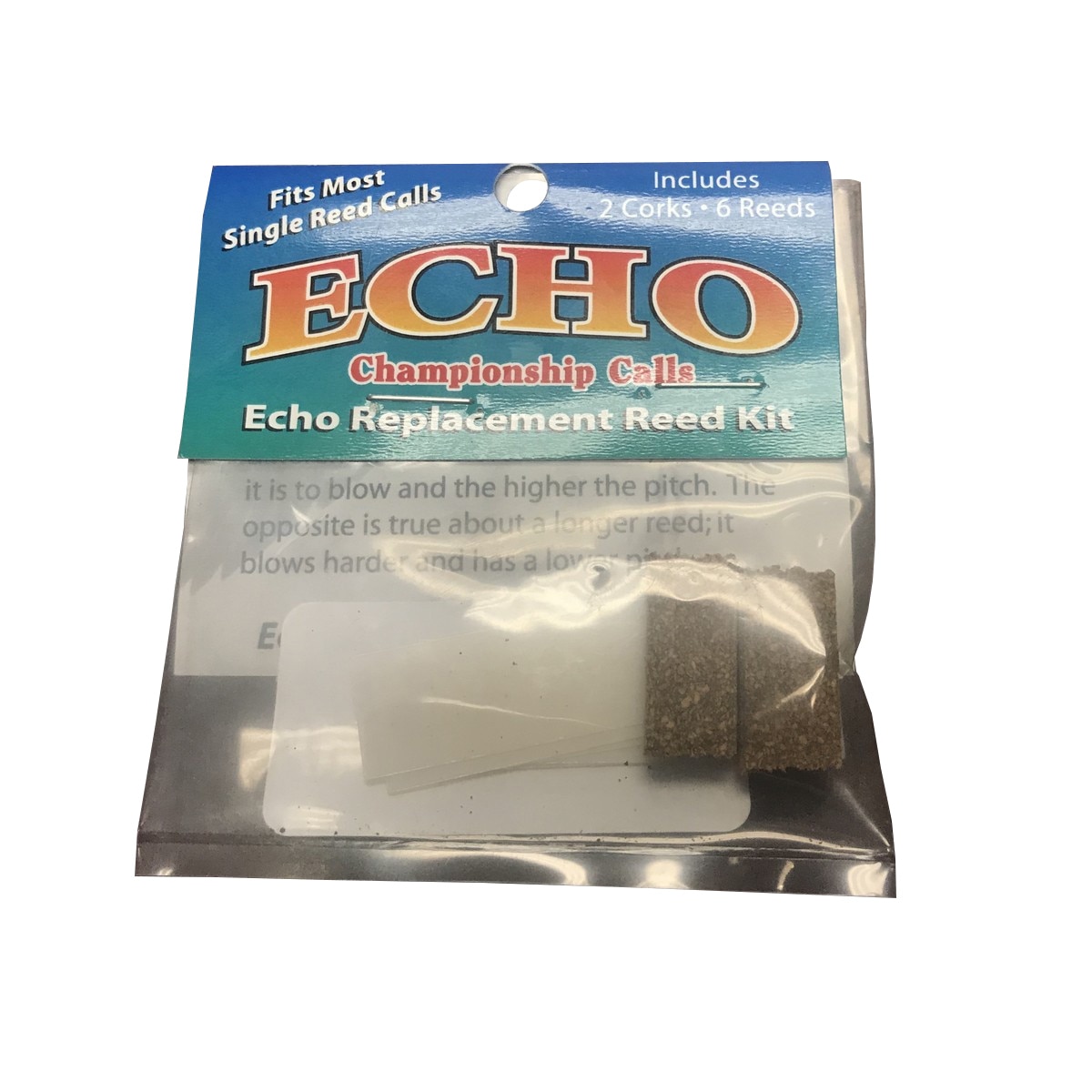 Image of Echo Duck Call Single Reed and Cork Replacement Set - Regular Reed