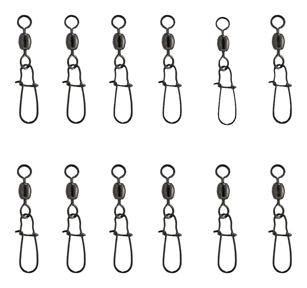 Image of H & H Lure Black Crane 5/0 Gang Rig Swivels - 12 Pack