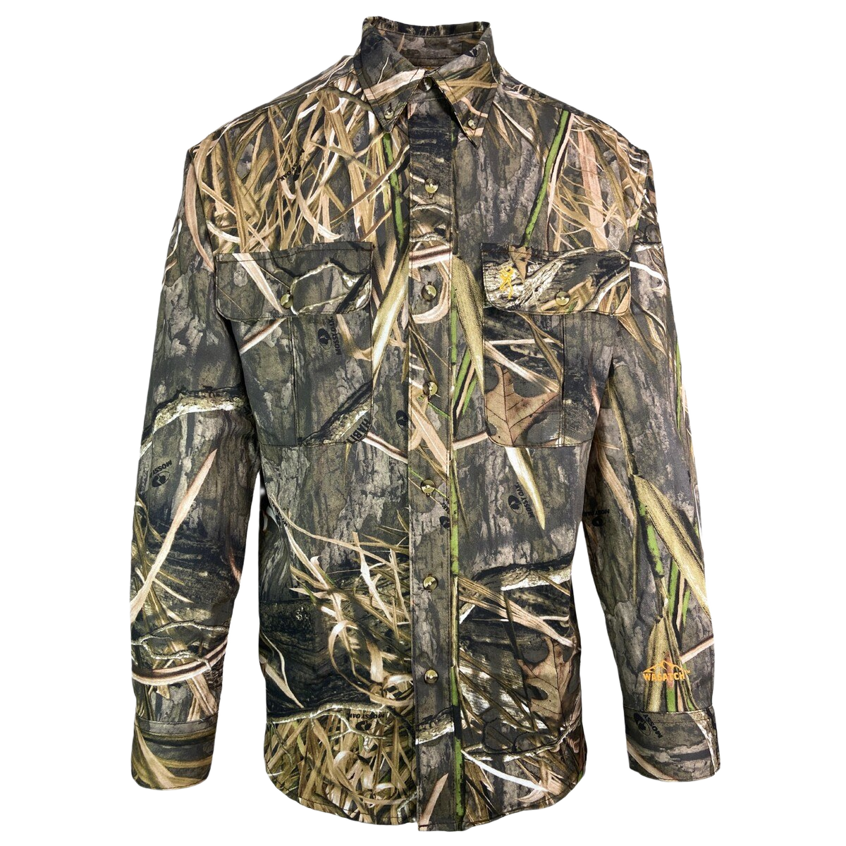 Image of Browning Wasatch-CB Button Up Long Sleeve Hunting Shirt - Mossy Oak Blades Habitat - S
