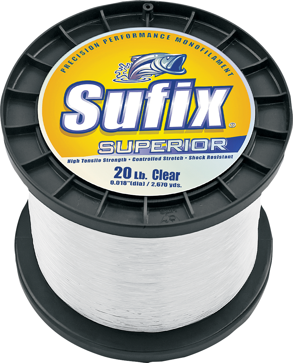 Image of Sufix Superior Fishing Line Bulk Spool - Clear - 1640 Yards - 130 Lb. Test