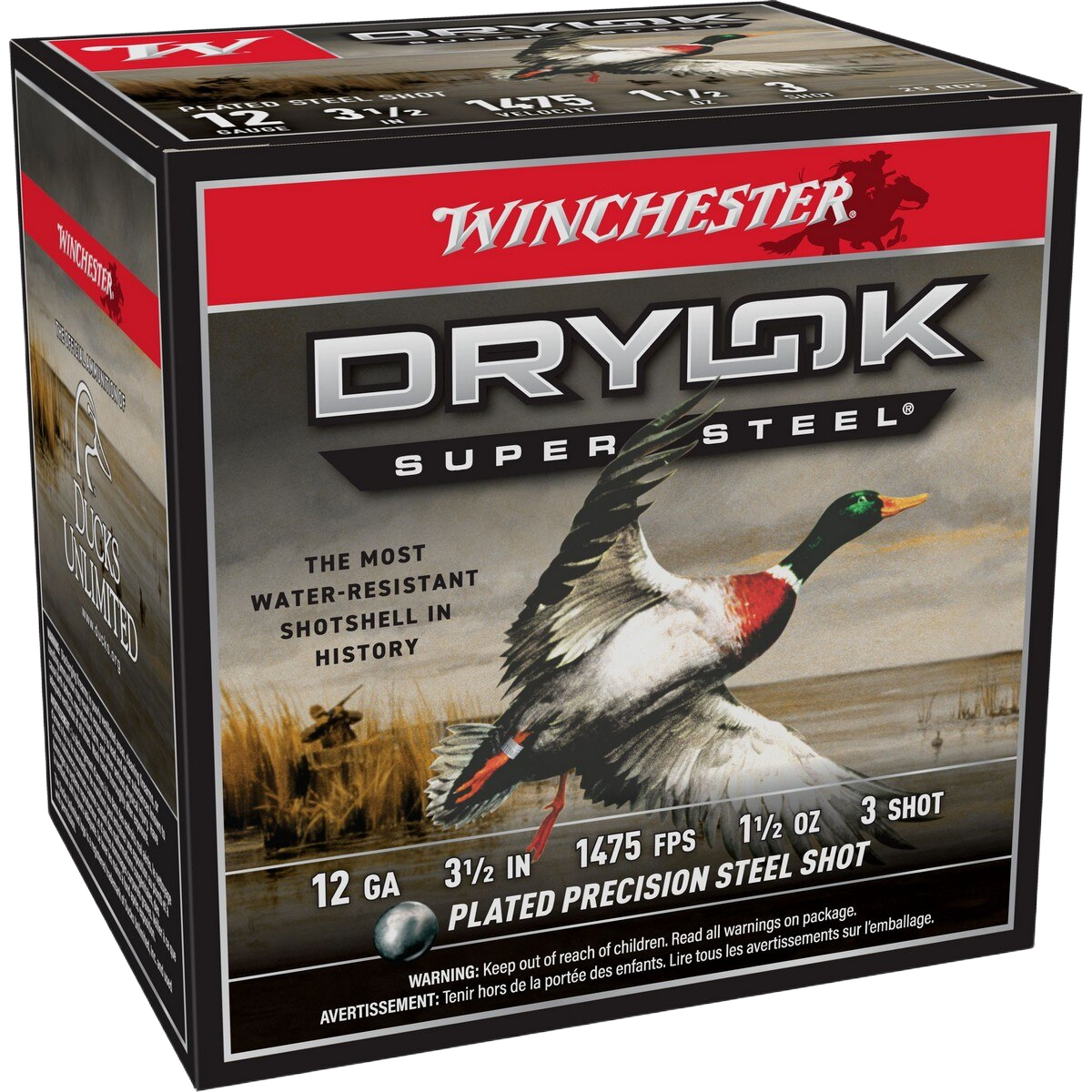 Image of "Winchester Drylok Super Steel HV 12-Ga. 3-1/2"" 1-1/2 oz. Waterfowl Loads - #3 - 250 Rounds"