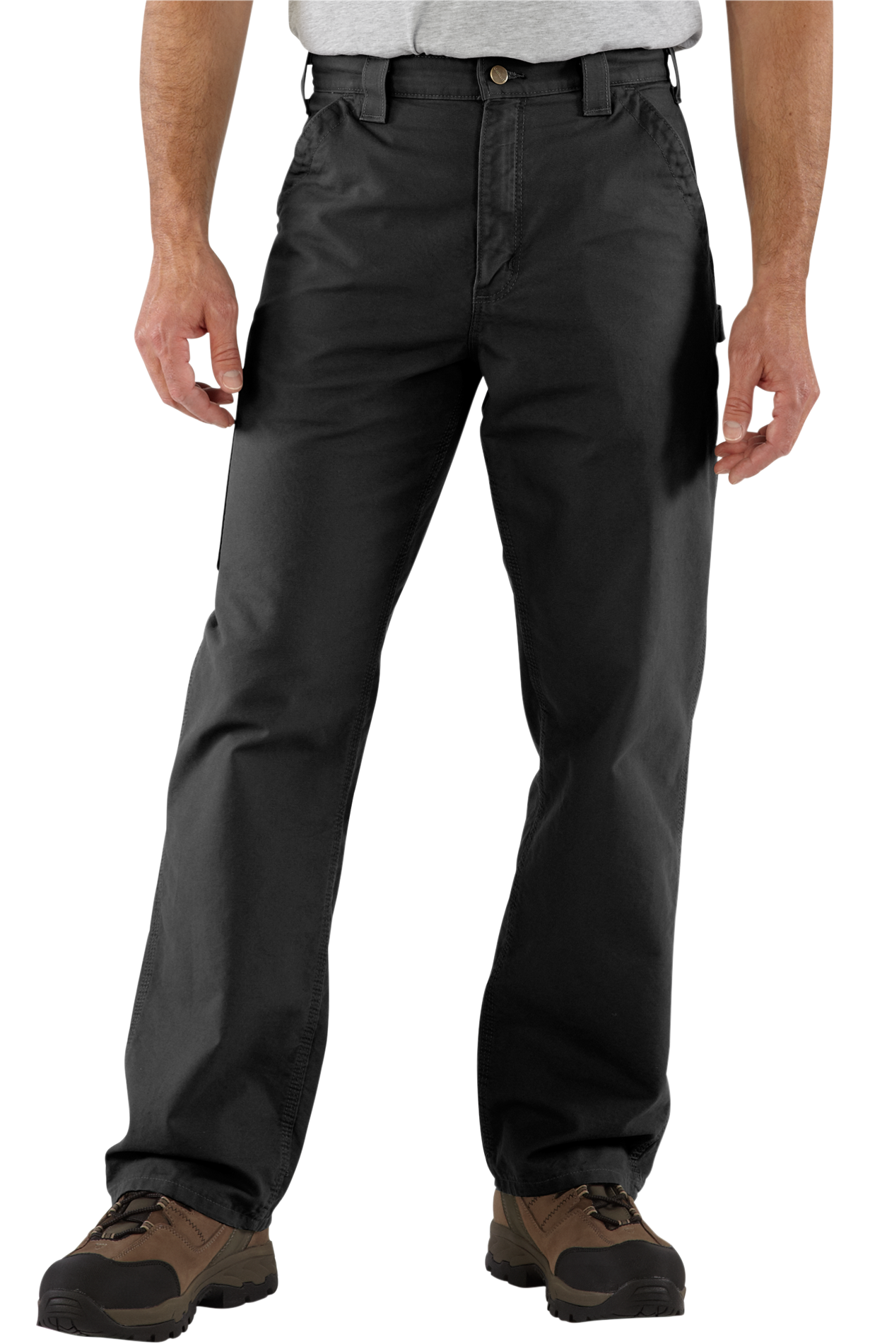 Image of Carhartt Loose-Fit Canvas Utility Work Pants for Men - Black - 34x34