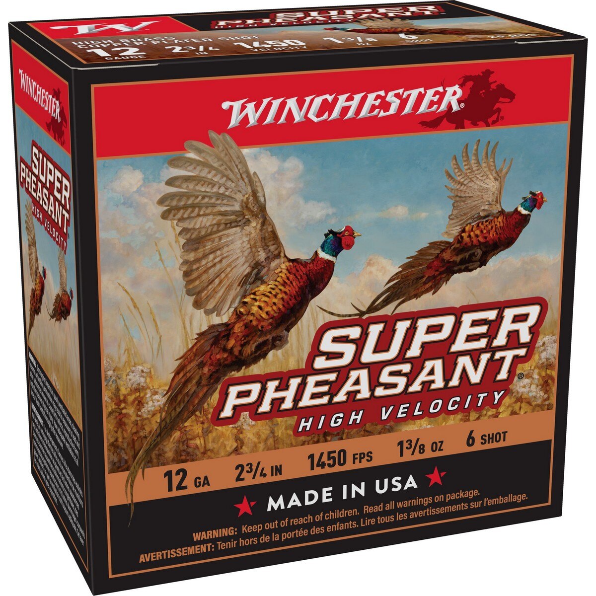 Winchester Super Pheasant 12-Ga. 2-3/4″ 1-3/8 oz. 1,450 fps Shotshells - #6 - 250 Rounds - Winchester