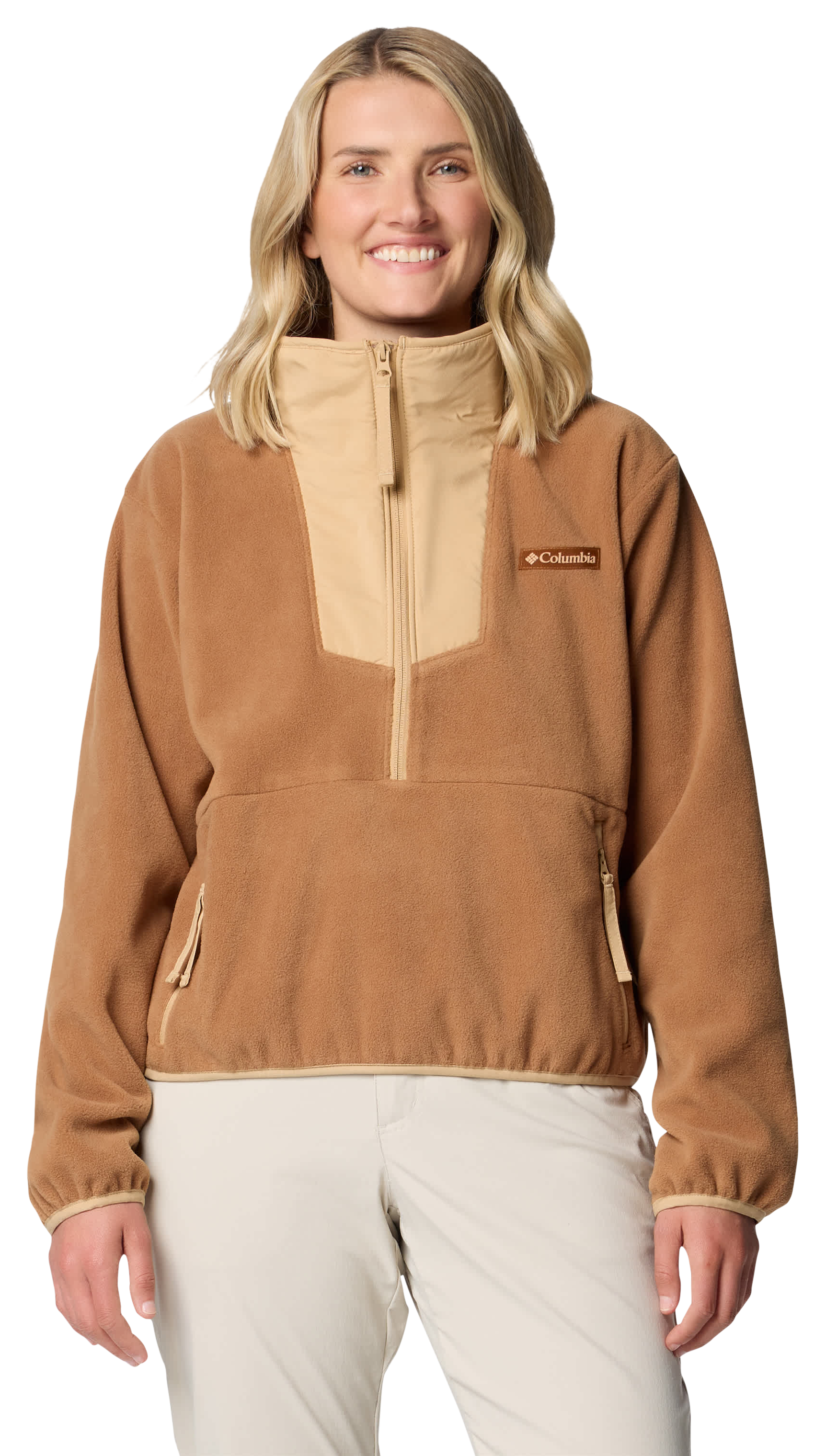 Image of Columbia Sequoia Grove Half-Zip Fleece Pullover for Ladies - Camel Brown/Canoe - L