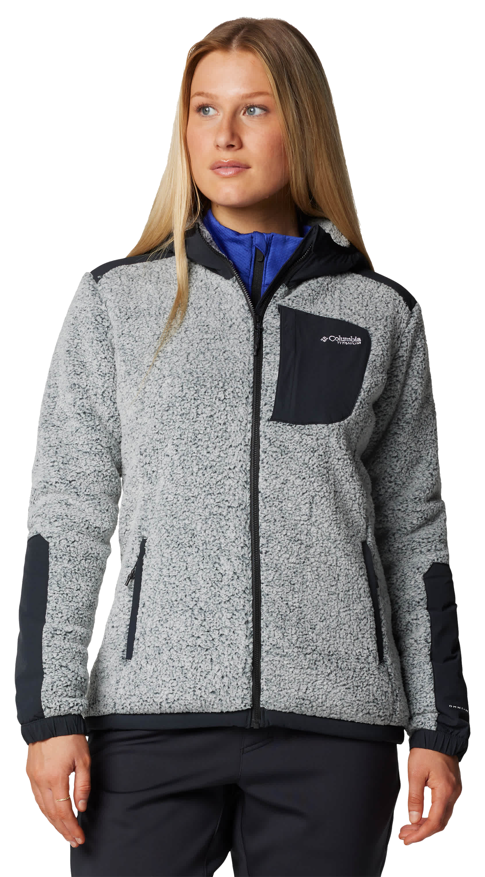 Image of Columbia Arctic Crest Sherpa Fleece Full-Zip Hooded Jacket for Ladies - White/Black - L