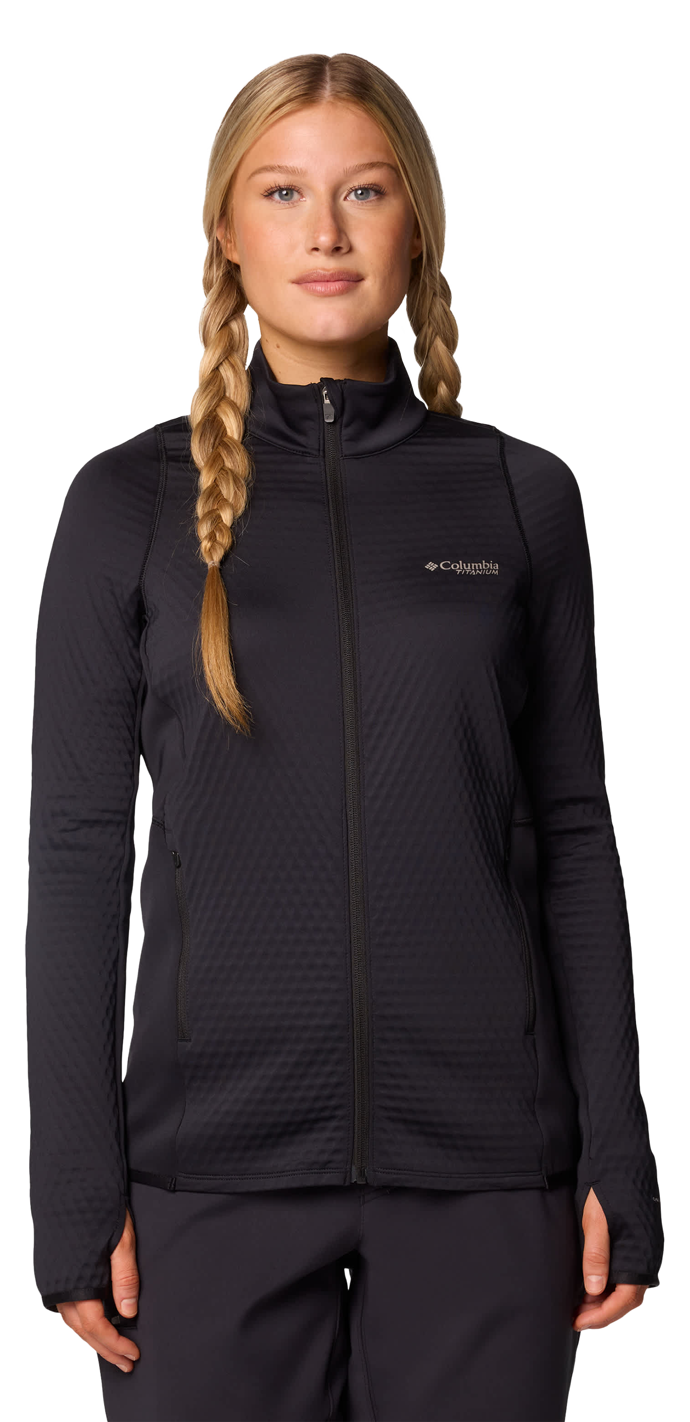 Image of Columbia Crystal Leaf Omni-Heat Helix Full-Zip Pullover for Ladies - Black - M