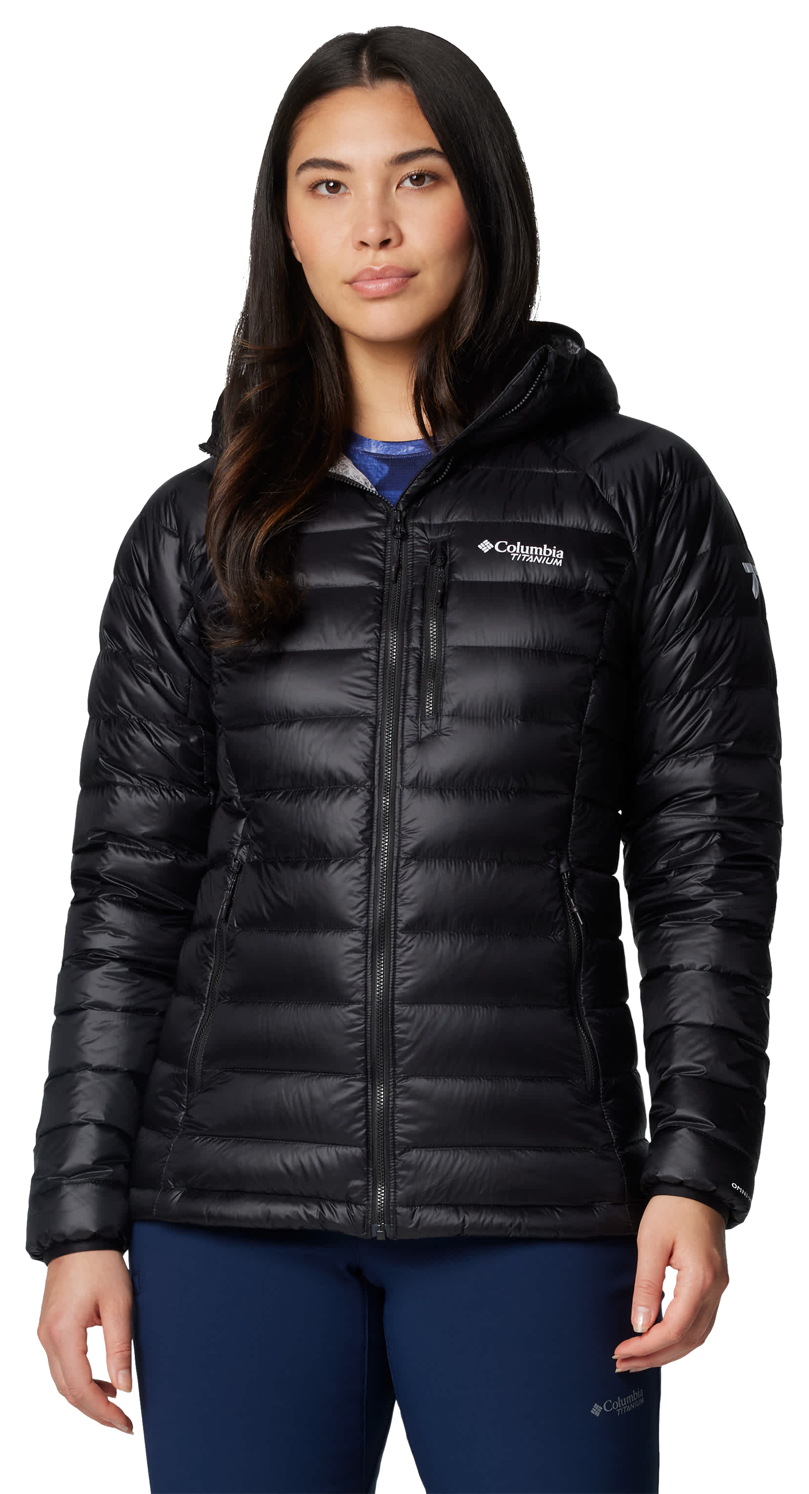 Image of Columbia Arctic Crest Down Hooded Jacket for Ladies - Black - S