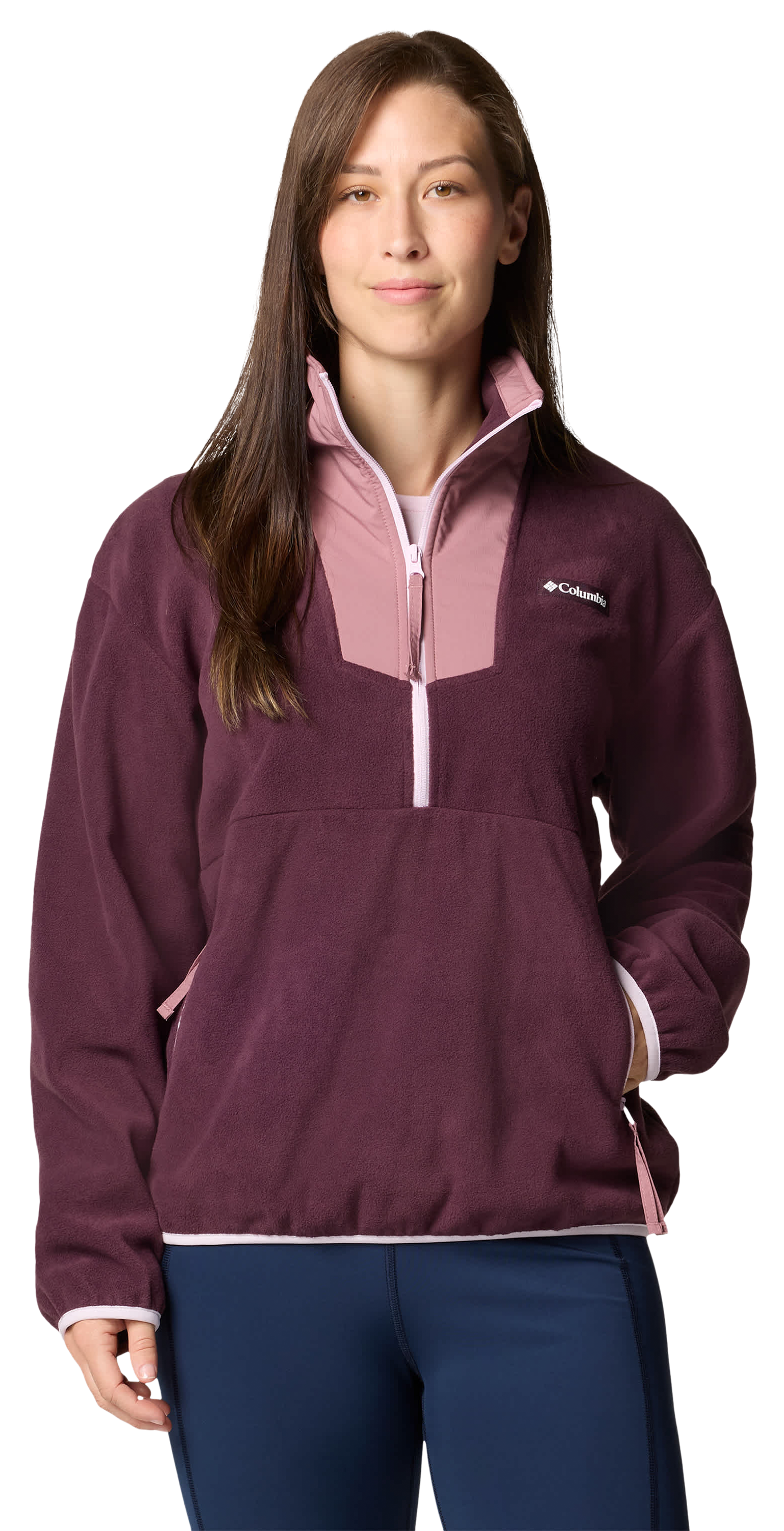 Image of Columbia Sequoia Grove Half-Zip Fleece Pullover for Ladies - Moonvista/Fig - XL