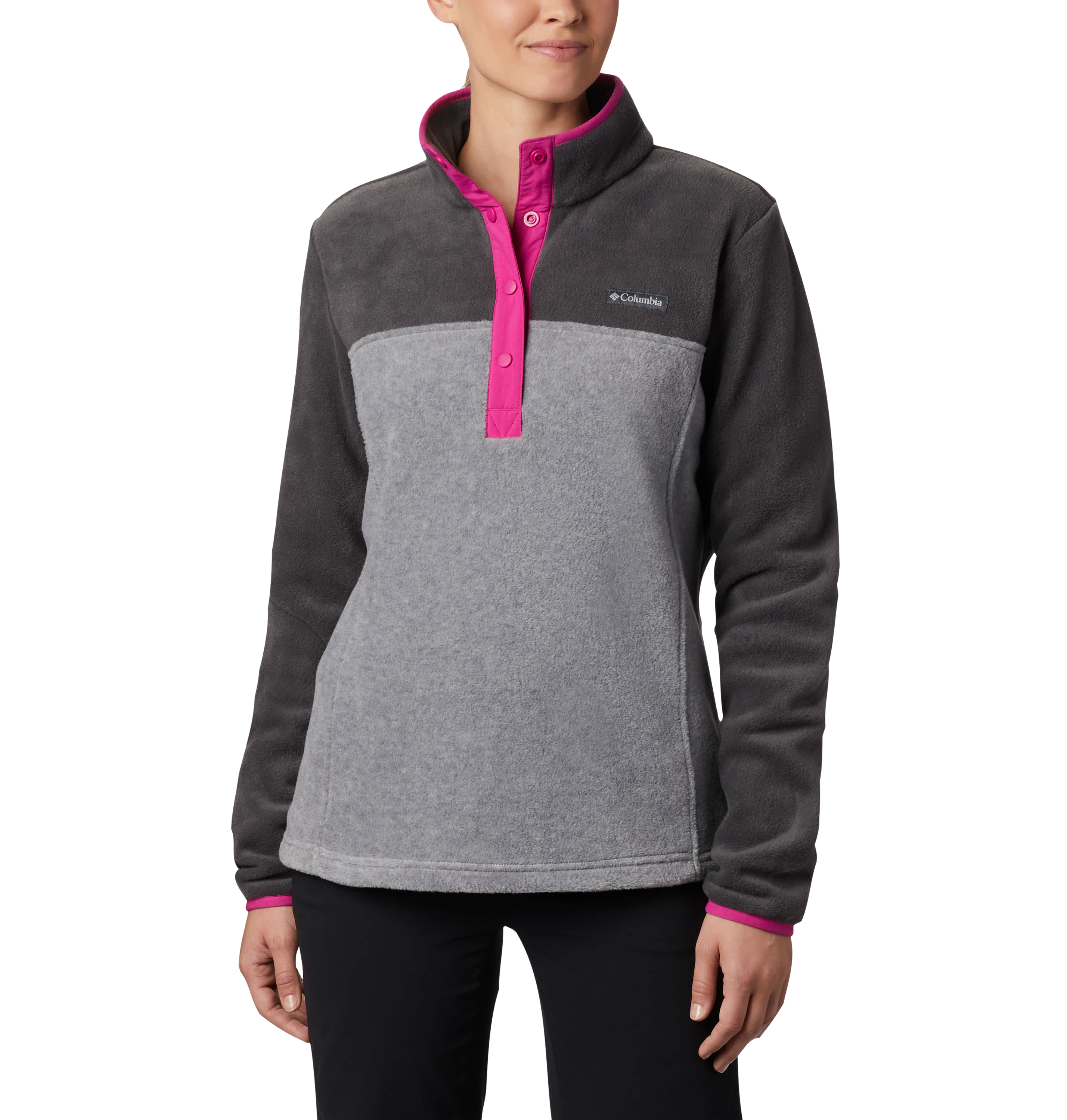 Image of Columbia Benton Springs II Half-Snap Pullover for Ladies - Light Grey Heather/Shark - L