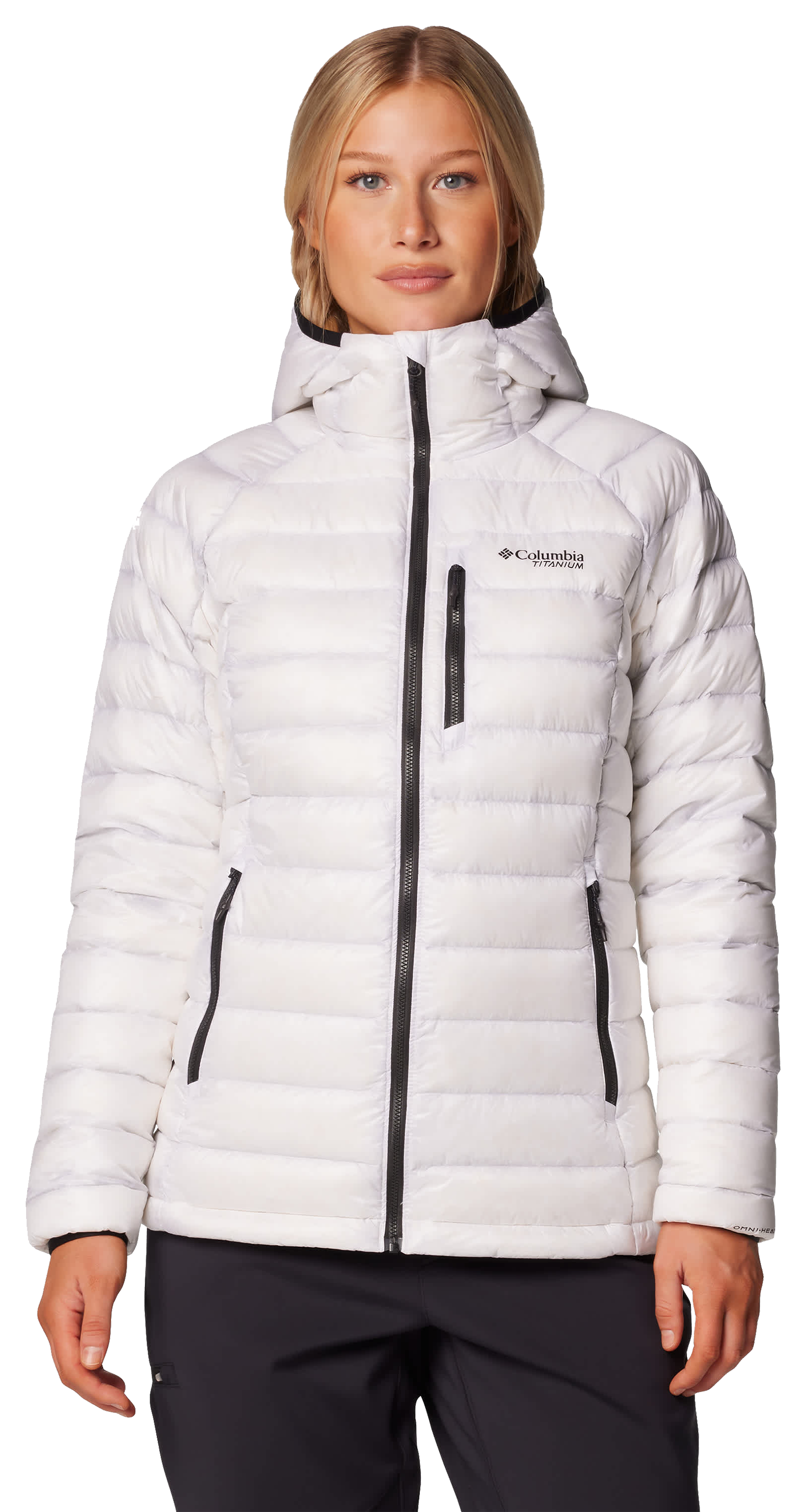 Image of Columbia Arctic Crest Down Hooded Jacket for Ladies - White - M