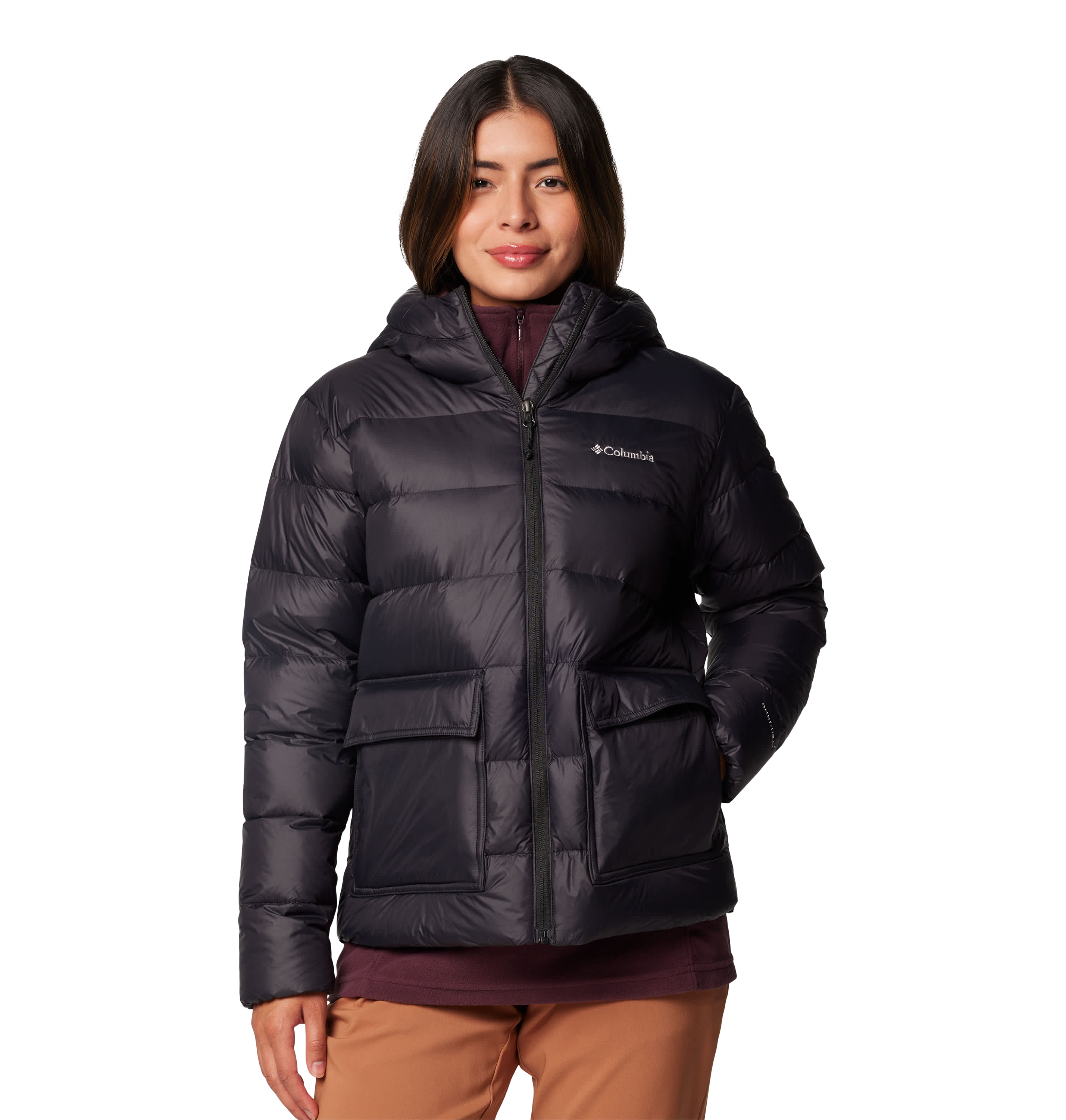 Image of Columbia Harmony Falls Hooded Down Jacket for Ladies - Black - L