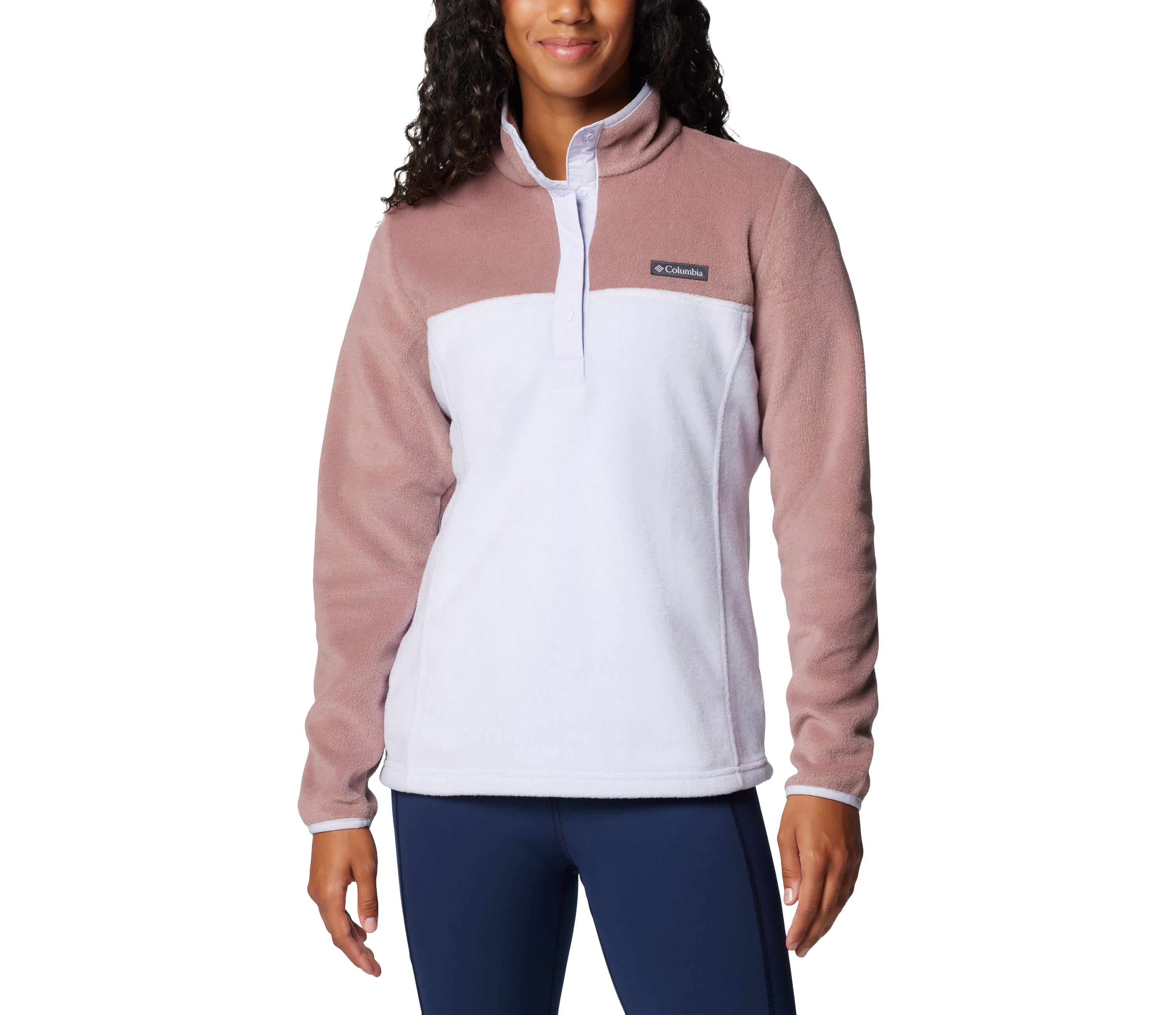 Image of Columbia Benton Springs II Half-Snap Pullover for Ladies - Fig/Snowdrift - XL