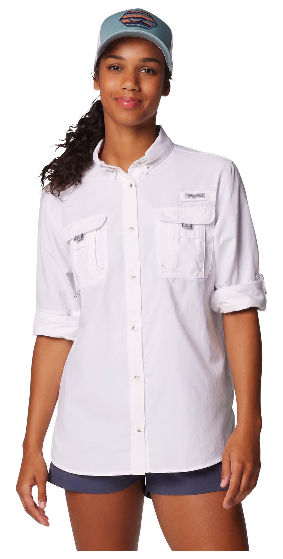 Image of Columbia PFG Bahama II Long-Sleeve Button-Down Shirt - White