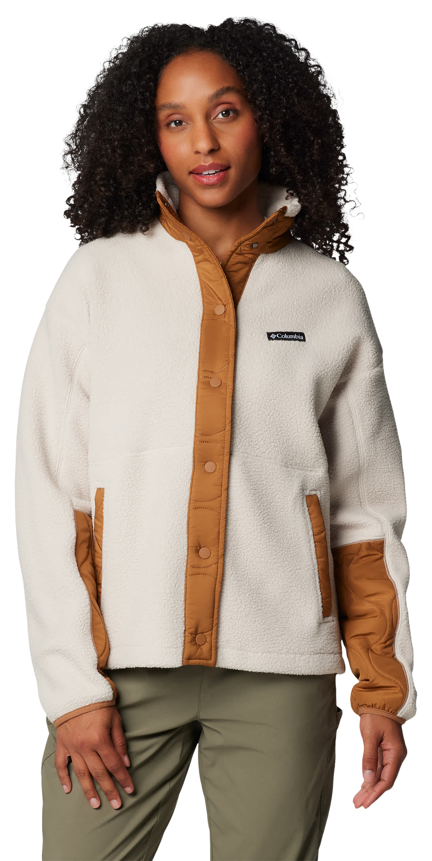 Image of Columbia Cloud Point Snap Fleece Jacket for Ladies - Camel Brown/Dark Stone - M