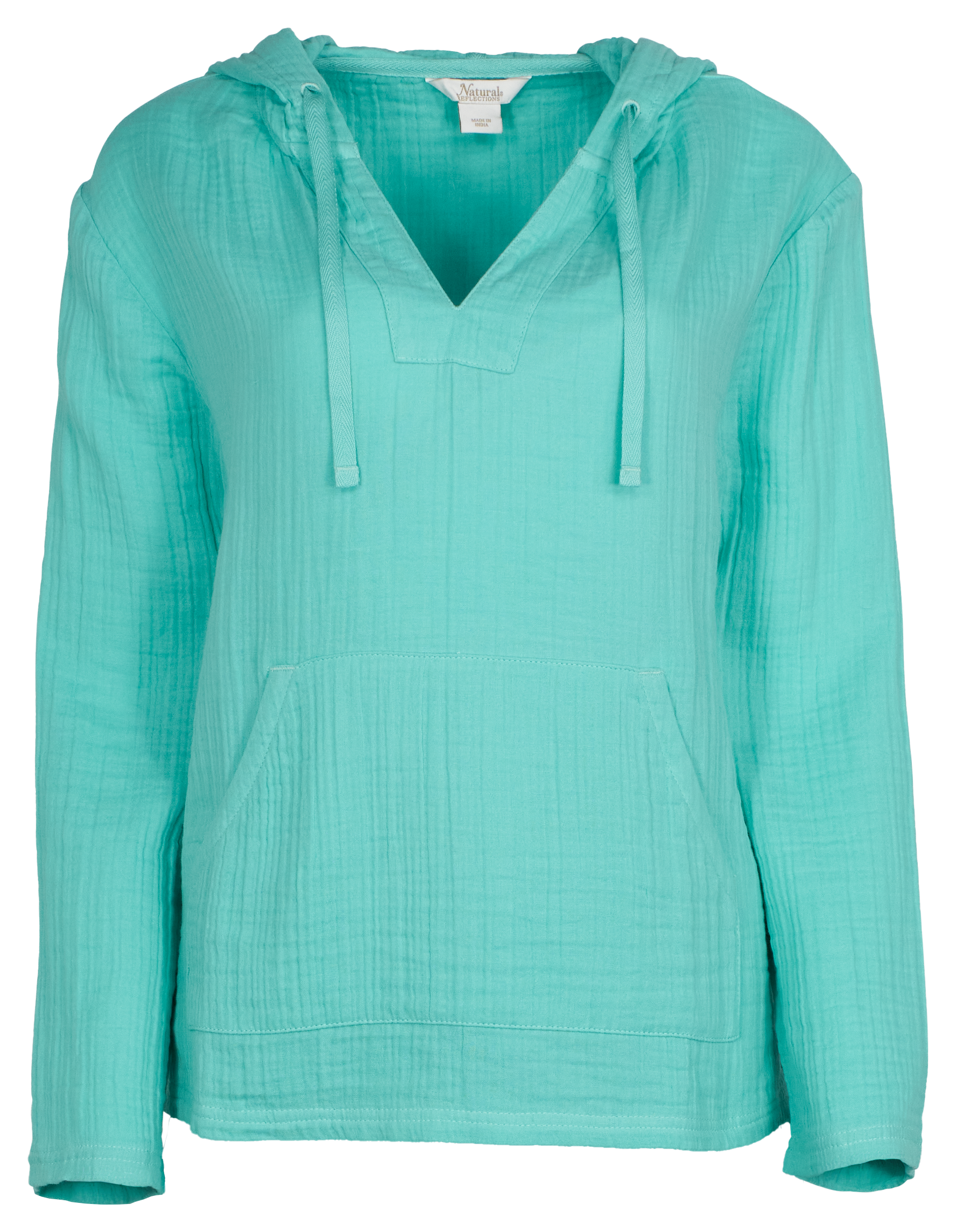 Image of Natural Reflections Double Cloth Baja Hoodie - Pool Blue