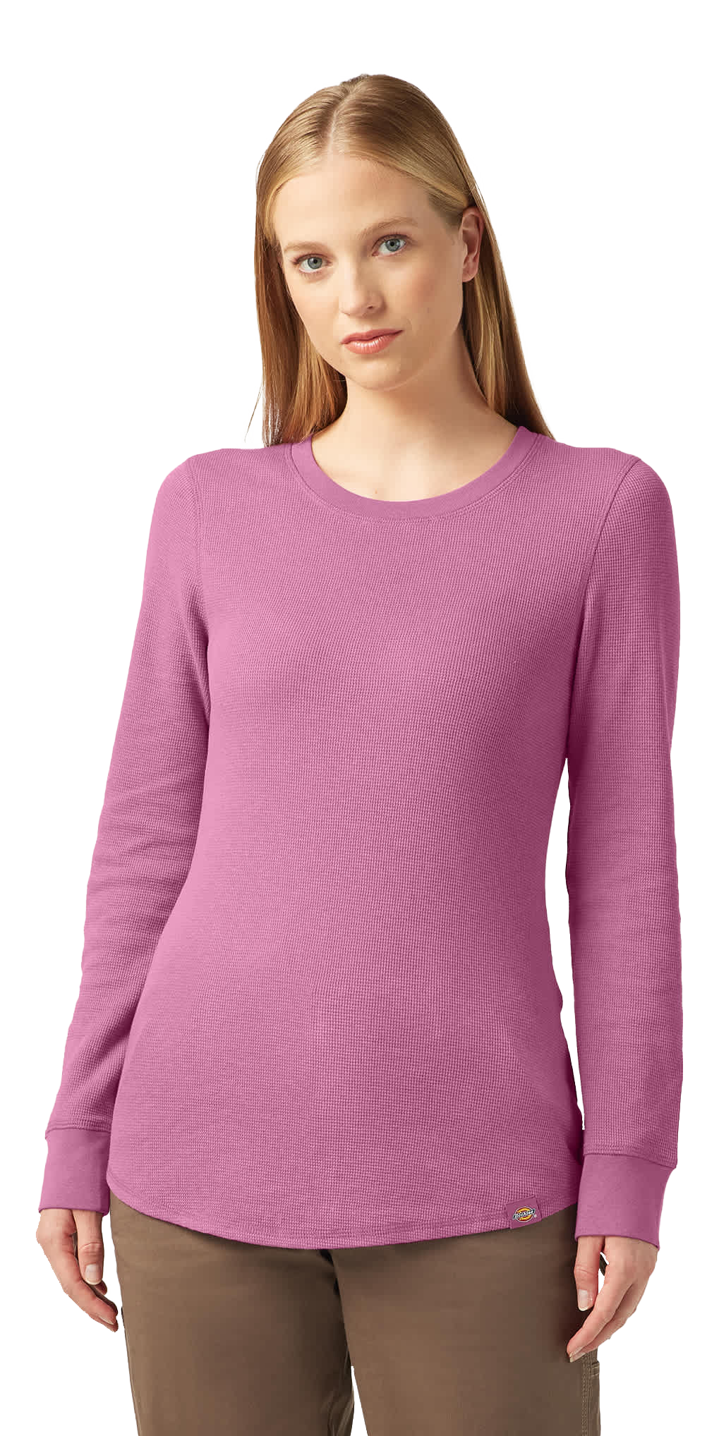 Image of Dickies Thermal Crew-Neck Long-Sleeve Shirt for Ladies - Mellow Mauve - XS